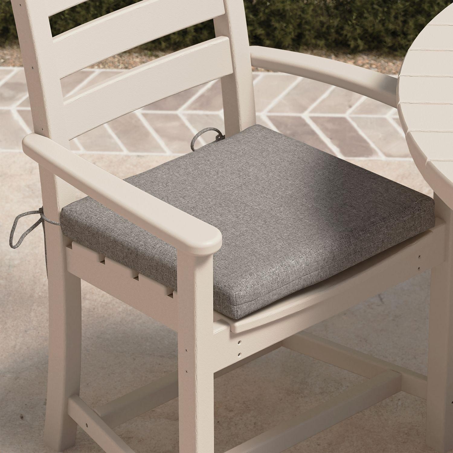 POLYWOOD Outdoor Seat Cushion - 17 X 17.5-Inch - Grey Mist