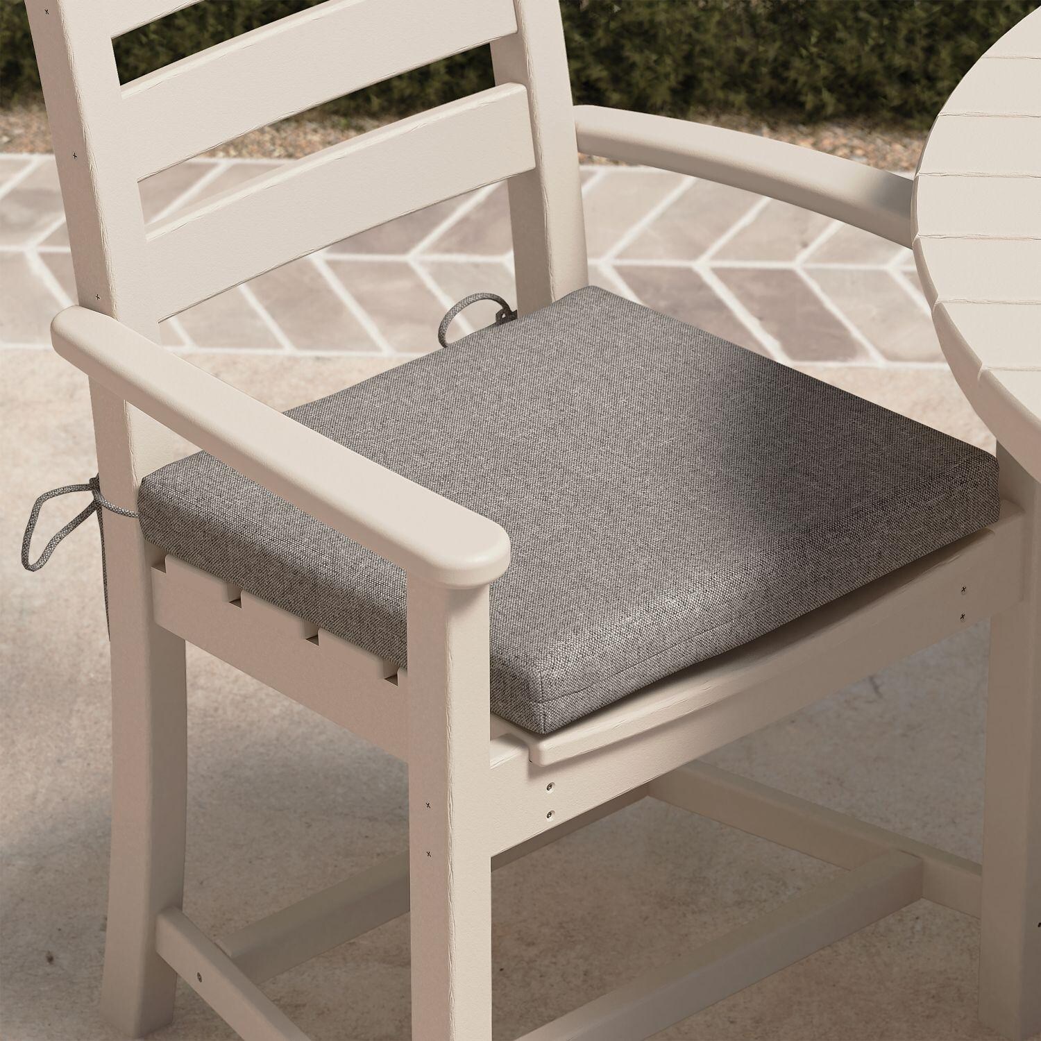 POLYWOOD Outdoor Seat Cushion - 17 X 17.5-Inch - Grey Mist - Attached to Club Chair - Lifestyle thumbnail