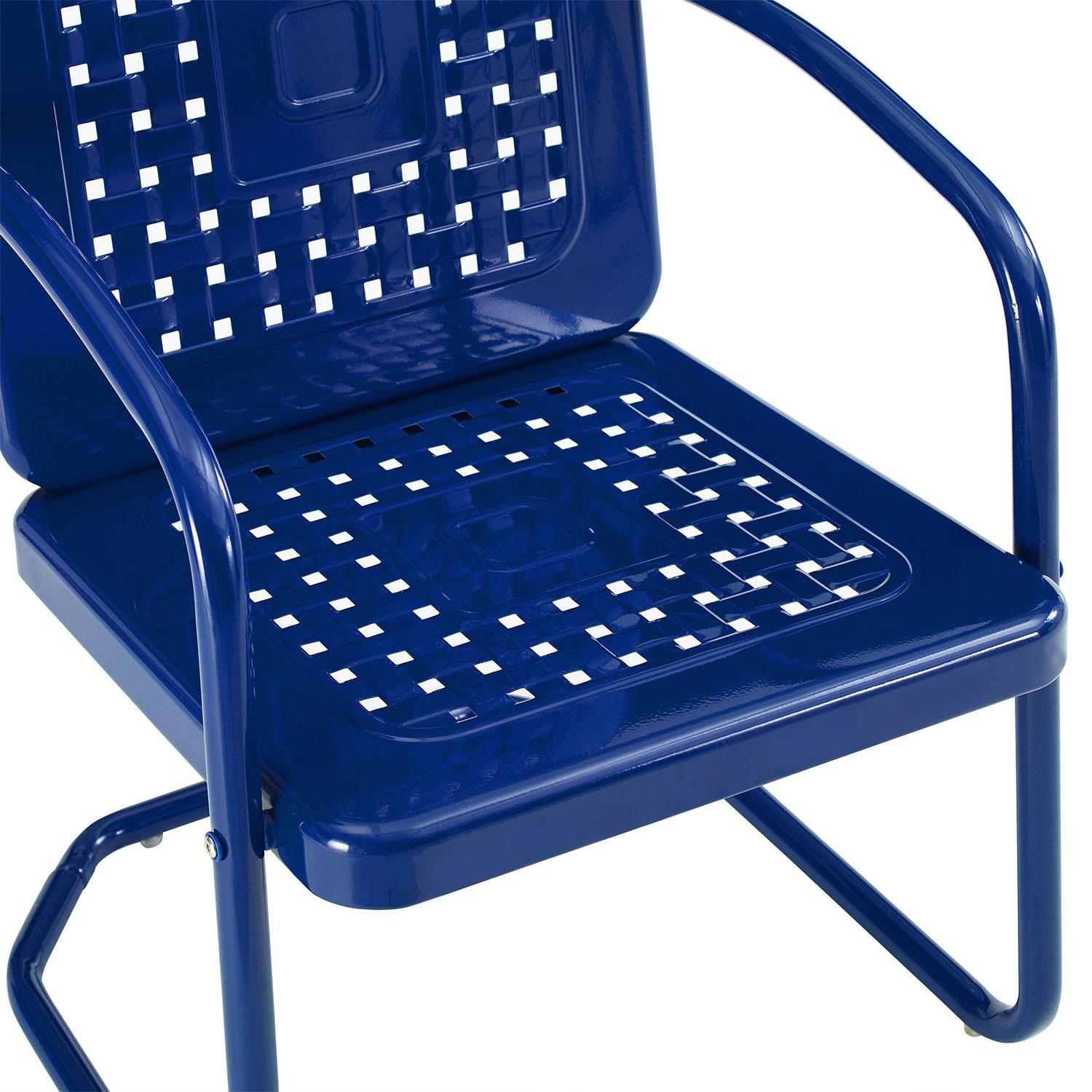 Ultimate Patio UP-32250NV 5Pc Round Retro Outdoor Dining Set in Navy Blue - Chair Set - Detail thumbnail