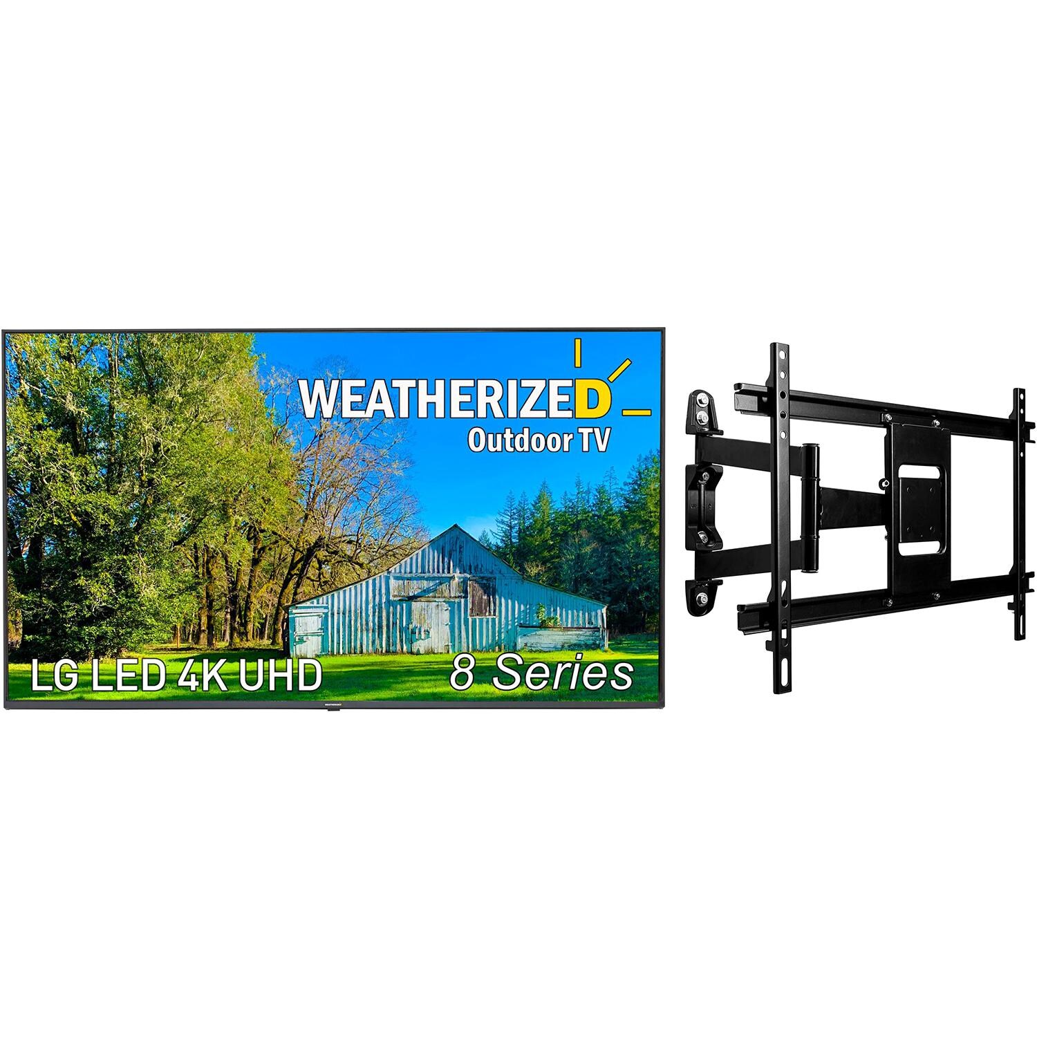 Weatherized TVs Elite Converted LG 8 Series Full Protection 75 Inch 4K LED HDR Outdoor Smart UHDTV W/ Full Motion Mount - 75WTLG8-212 image
