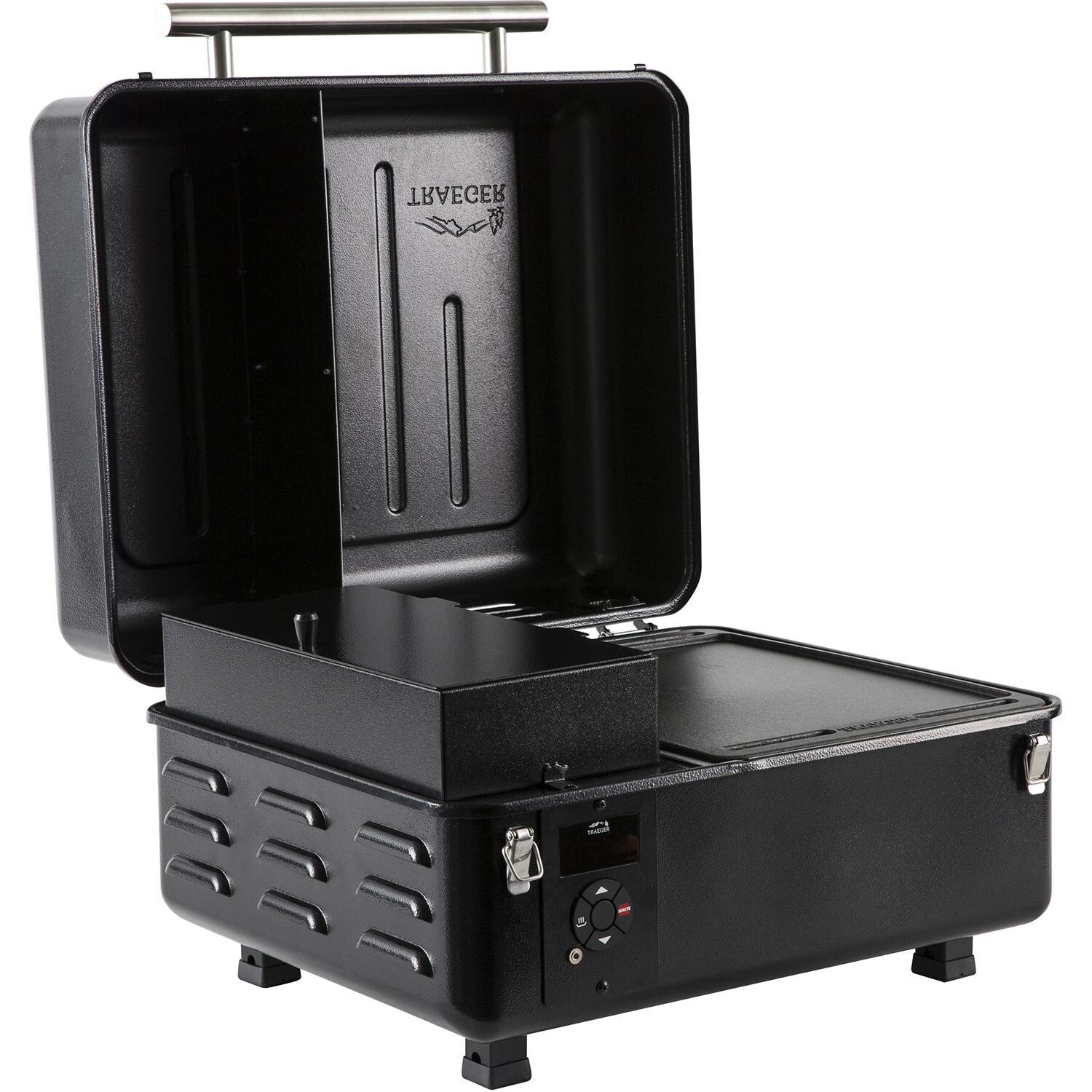 Traeger Ranger Portable Tabletop Grill - Shown With Included Cast Iron Griddle thumbnail