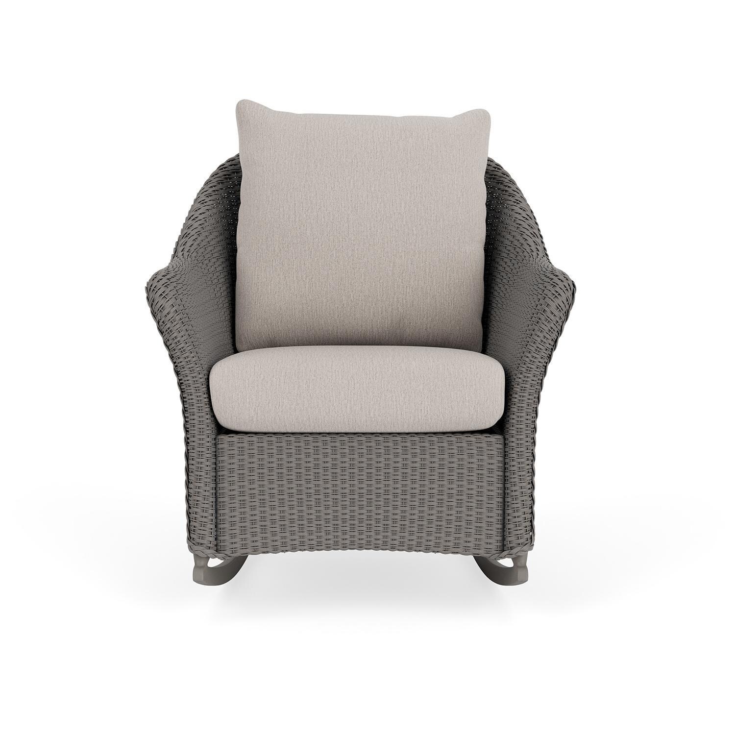 Weekend Retreat Lloyd Loom Rocking Chair in Pewter/Remy Cloud by Lloyd Flanders