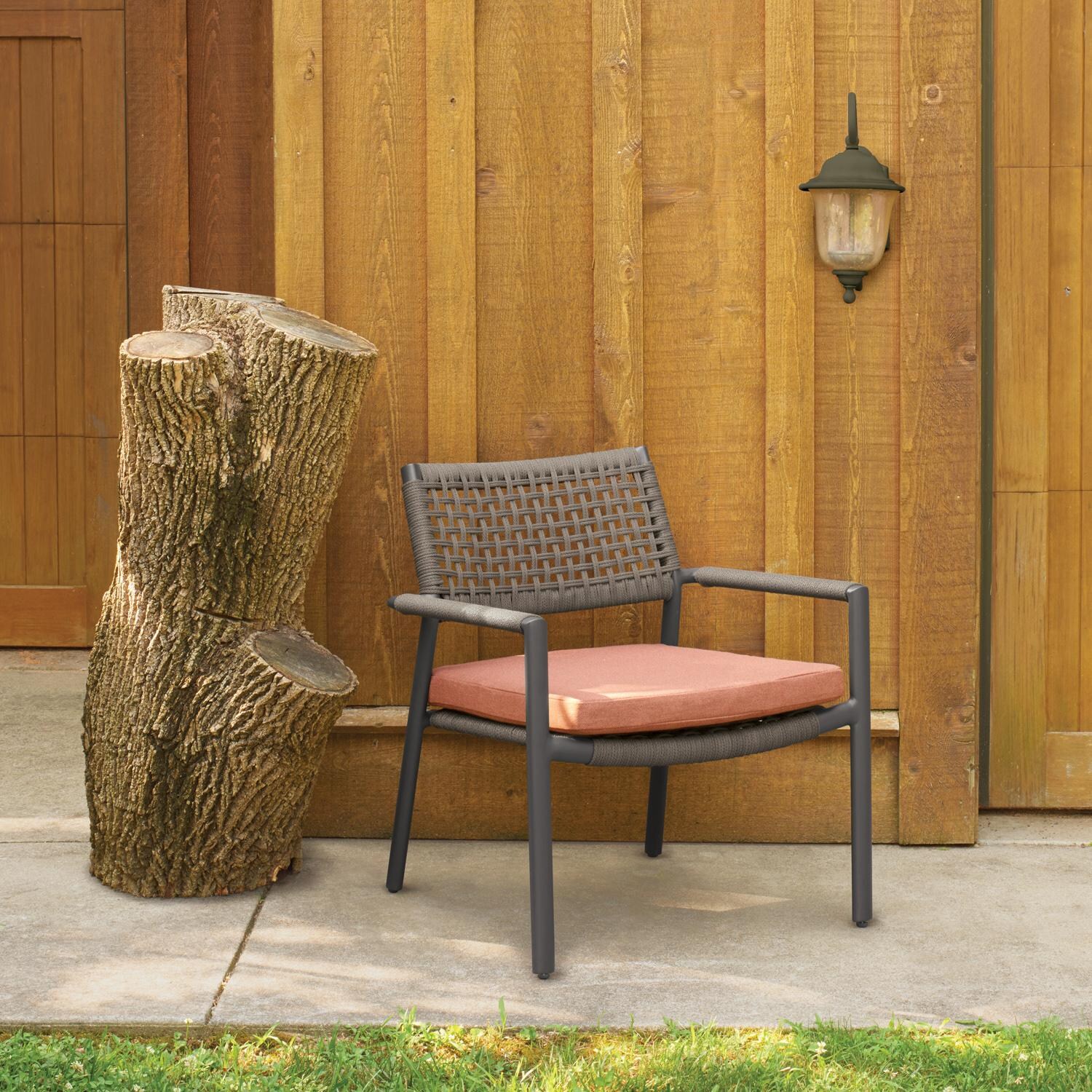 Oxford Garden Eiland Composite Cord & Aluminum Club Chair in Carbon - Patio thumbnail