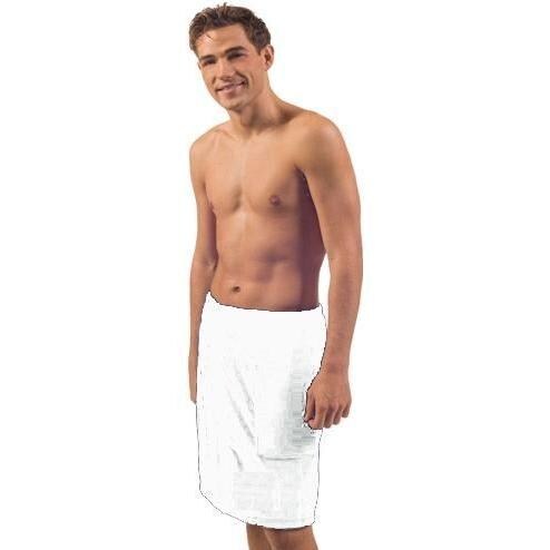 Terry Town Mens Terry Velour Spa Wrap Towel Extended Size - White