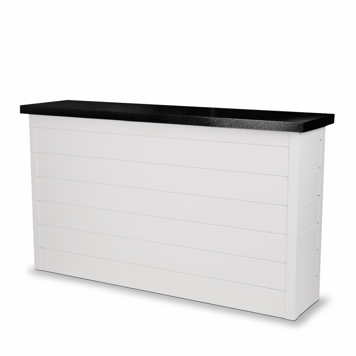 BBQGuys Signature 72 Inch 360 Degree Swivel Outdoor TV Lift Cabinet | Crystal White w/ Black Aluminum - Angle - White Background thumbnail