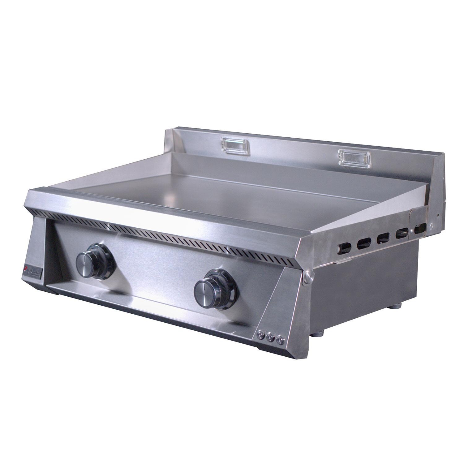 Le Griddle OML75P3 LP Pro Series 75 2 Burner Built-In Propane Flat Top Grill w/ 3mm Plate - Off - Side View - White Background thumbnail