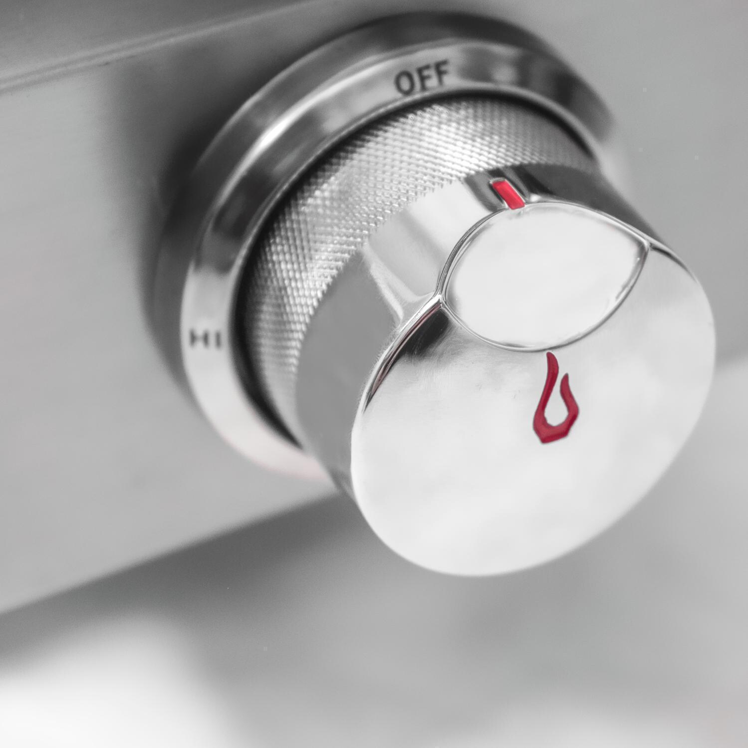 Blaze Professional LUX BLZ-1PRO-PRTMG-LP Marine Grade Portable Propane Gas Grill On Pedestal With Side Shelves - Burner Control Knob thumbnail