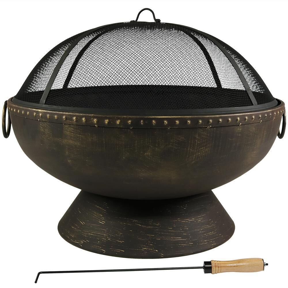 Ultimate Patio 30-Inch Steel Wood Burning Fire Pit - Front View