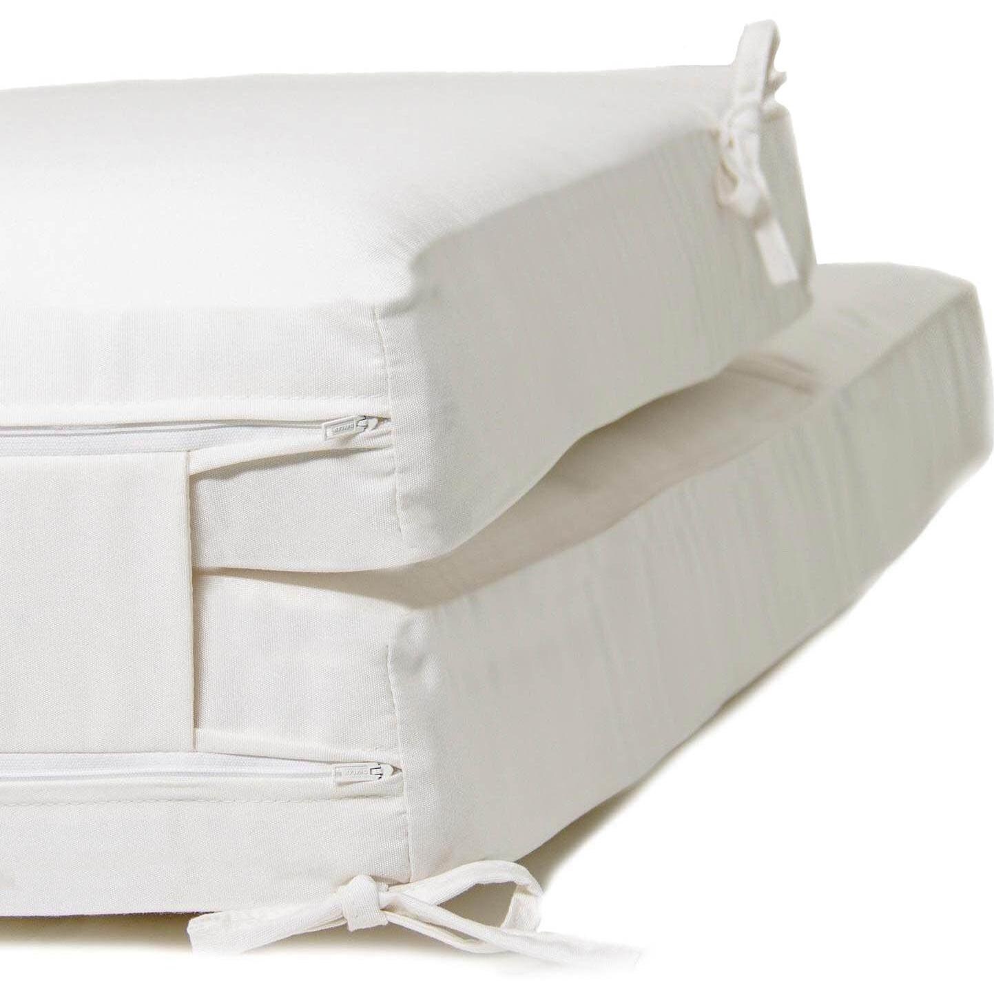 Long Replacement Chaise Lounge Cushion With Knife Edge - Zipper And Tie Detail