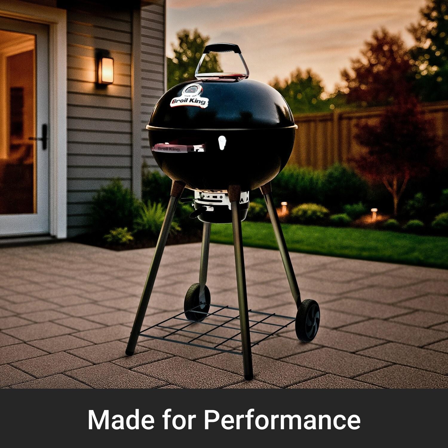 Broil King 401110B Kettle 22 1/2-in Crown Charcoal Grill - Black - Backyard Setting - Lifestyle thumbnail
