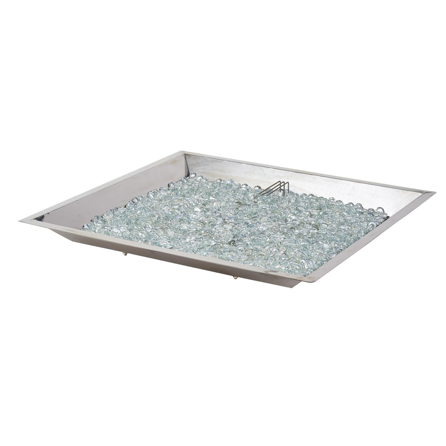 The Outdoor GreatRoom Company 24-Inch Square Gas Crystal Fire Burner - Stainless Steel thumbnail