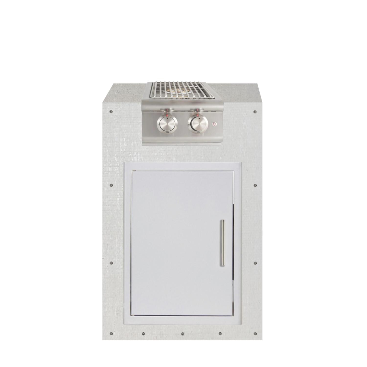 BBQGuys Signature 24-in Ready for Finish Outdoor Kitchen Module w/ Blaze LTE Propane Double Side Burner & Single Access Door