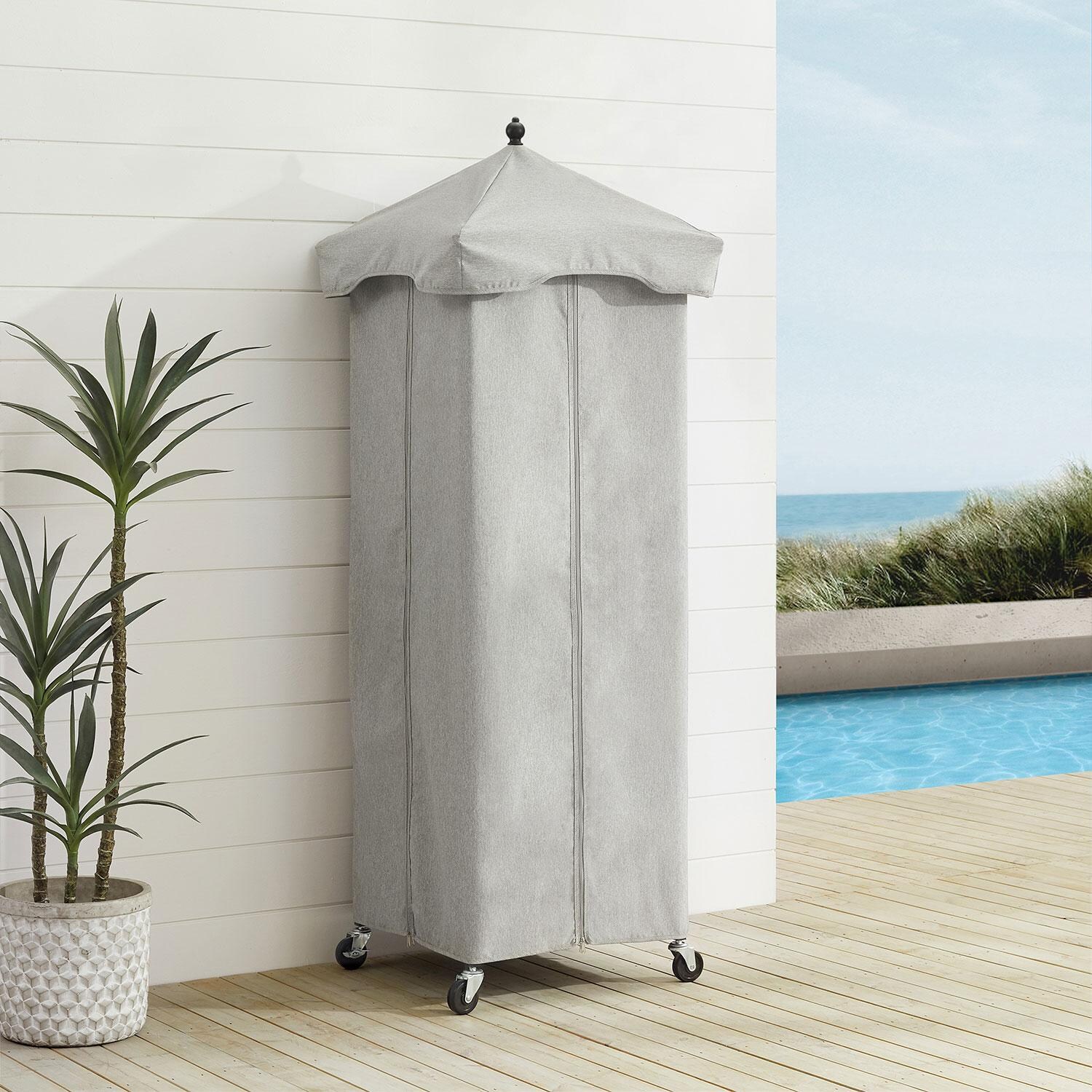 Timeless Bay Outdoor Storage Towel Valet By Ultimate Patio - Cover Zipped Up - Detail thumbnail