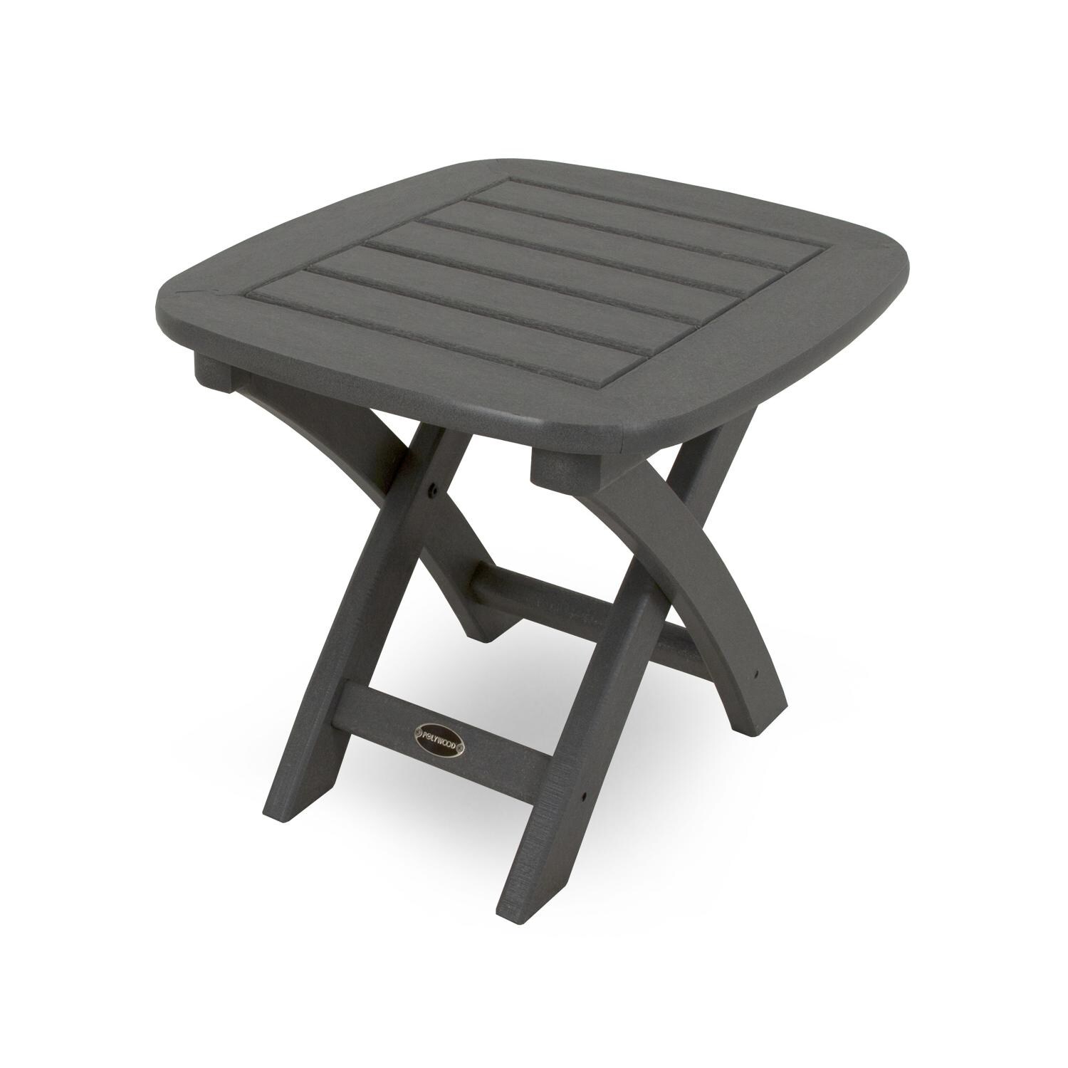 POLYWOOD Nautical 21 x 18 Inch Patio Side Table - Slate Gray thumbnail