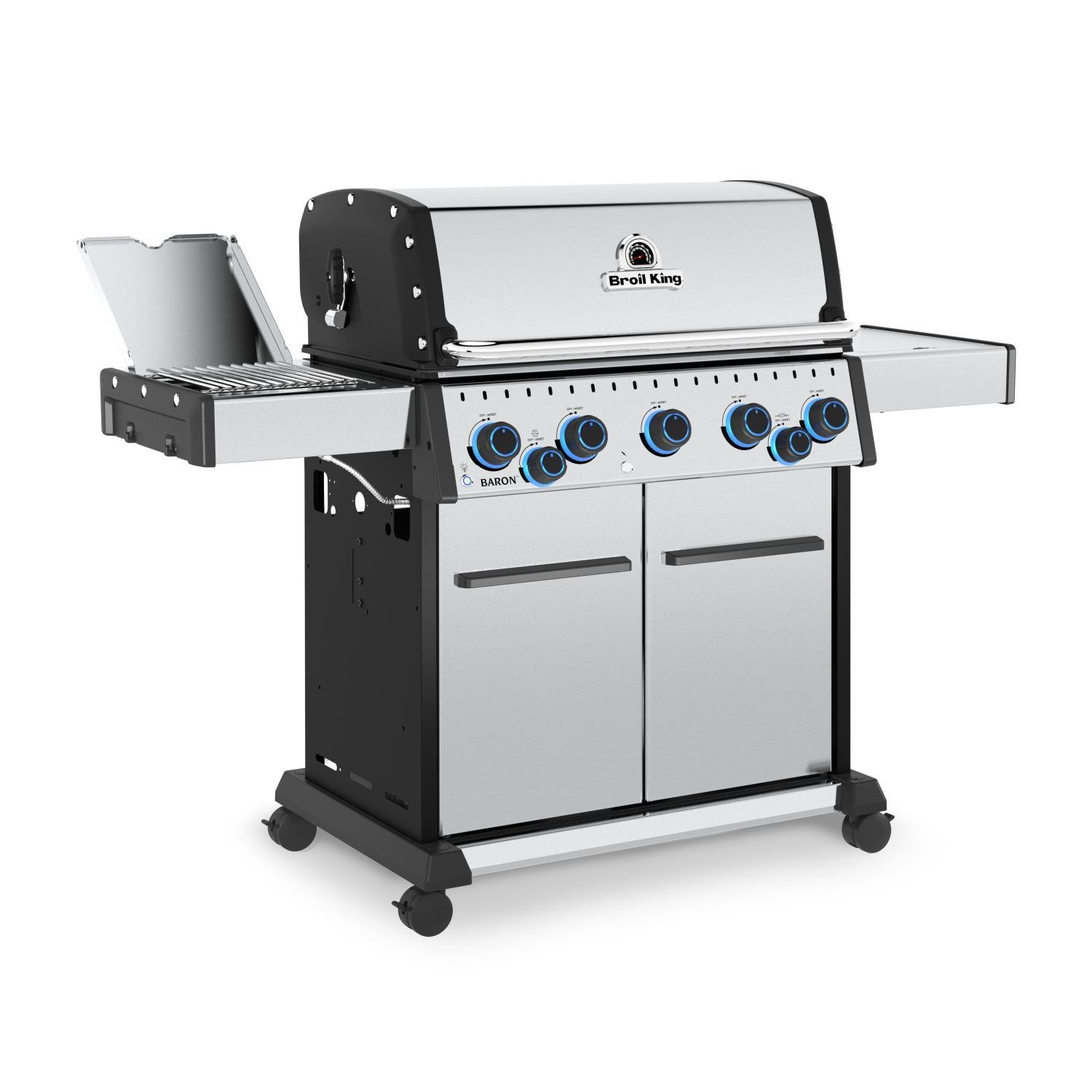 Broil King Baron S 590 PRO IR 5 Burner Propane Grill w/ Infrared Side Burner & Rotisserie Kit - 678344