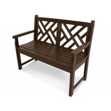 POLYWOOD Chippendale Recycled Plastic Wood 48-Inch Patio Bench - Mahogany image