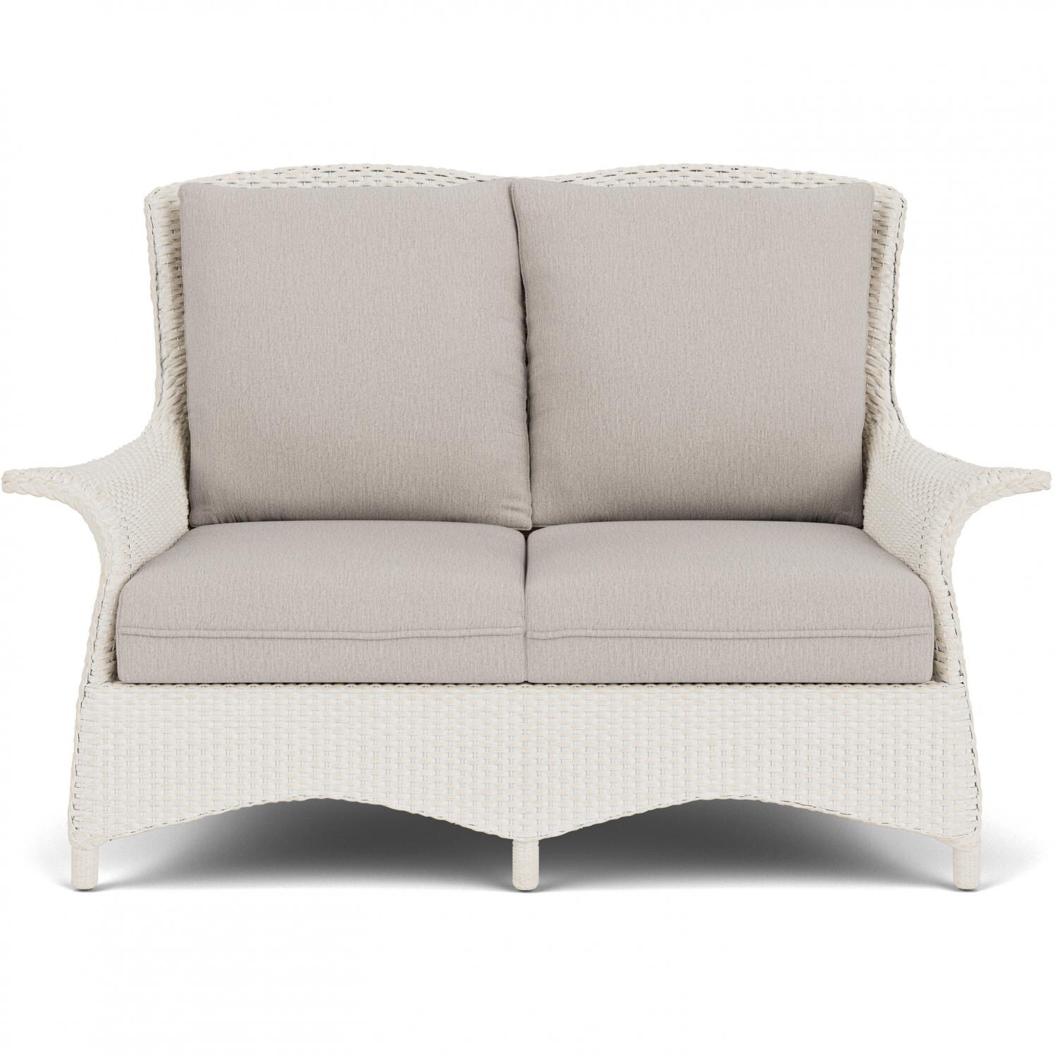 Mandalay Lloyd Loom Loveseat in Antique White/Remy Cloud by Lloyd Flanders