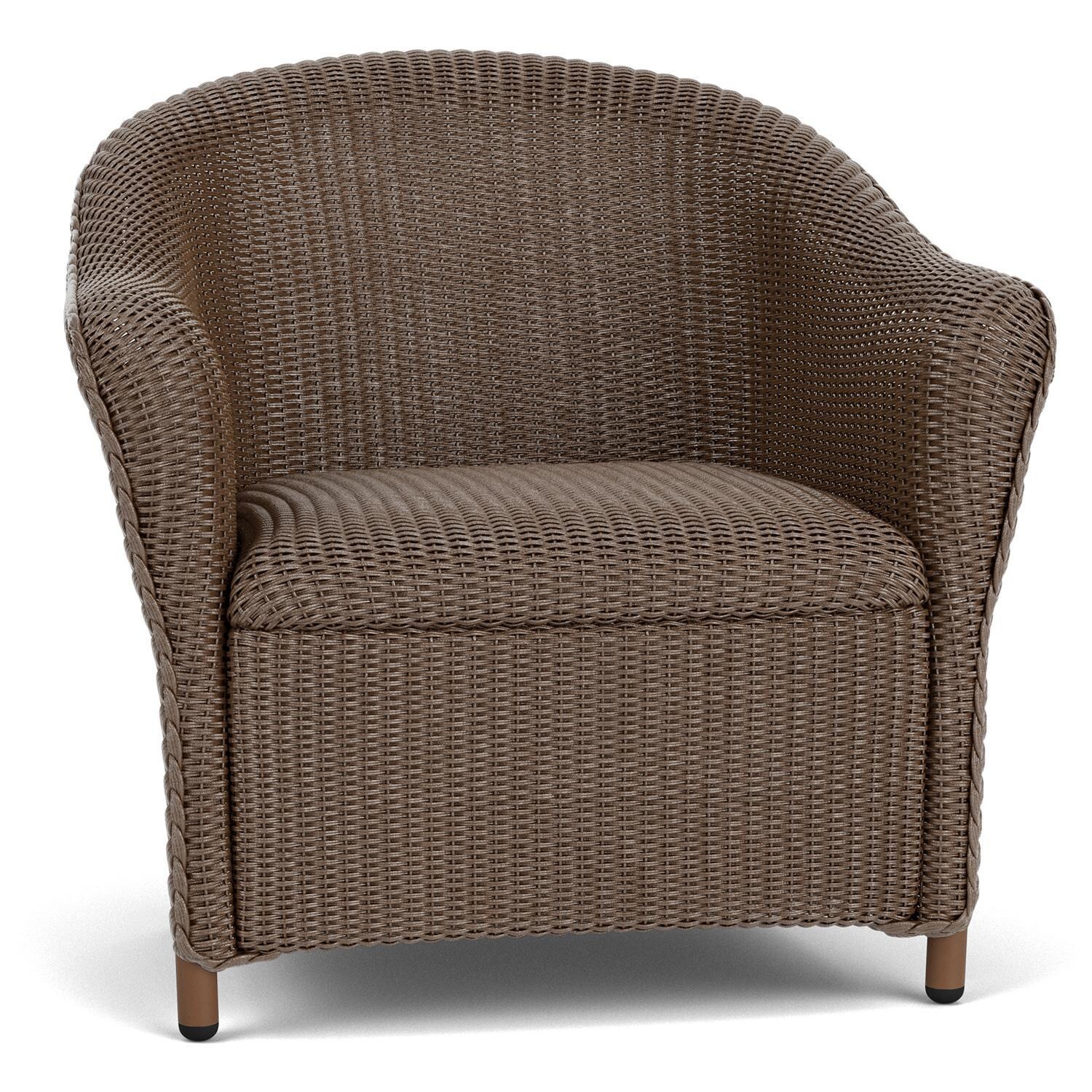 Lloyd Flanders Reflections 4-Piece Seating Set W/ Ottoman & End Table in Bark Finish - Lounge Chair Angled thumbnail