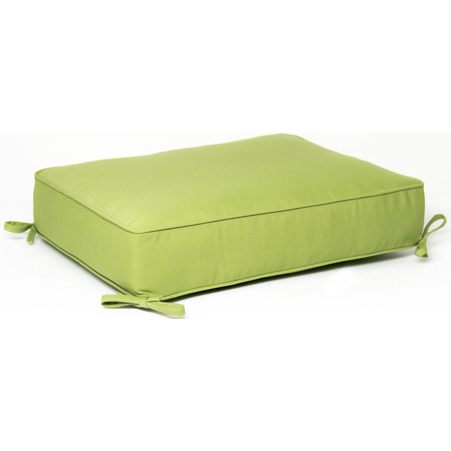 Large Replacement Ottoman Cushion With Piping - Canvas Ginkgo thumbnail