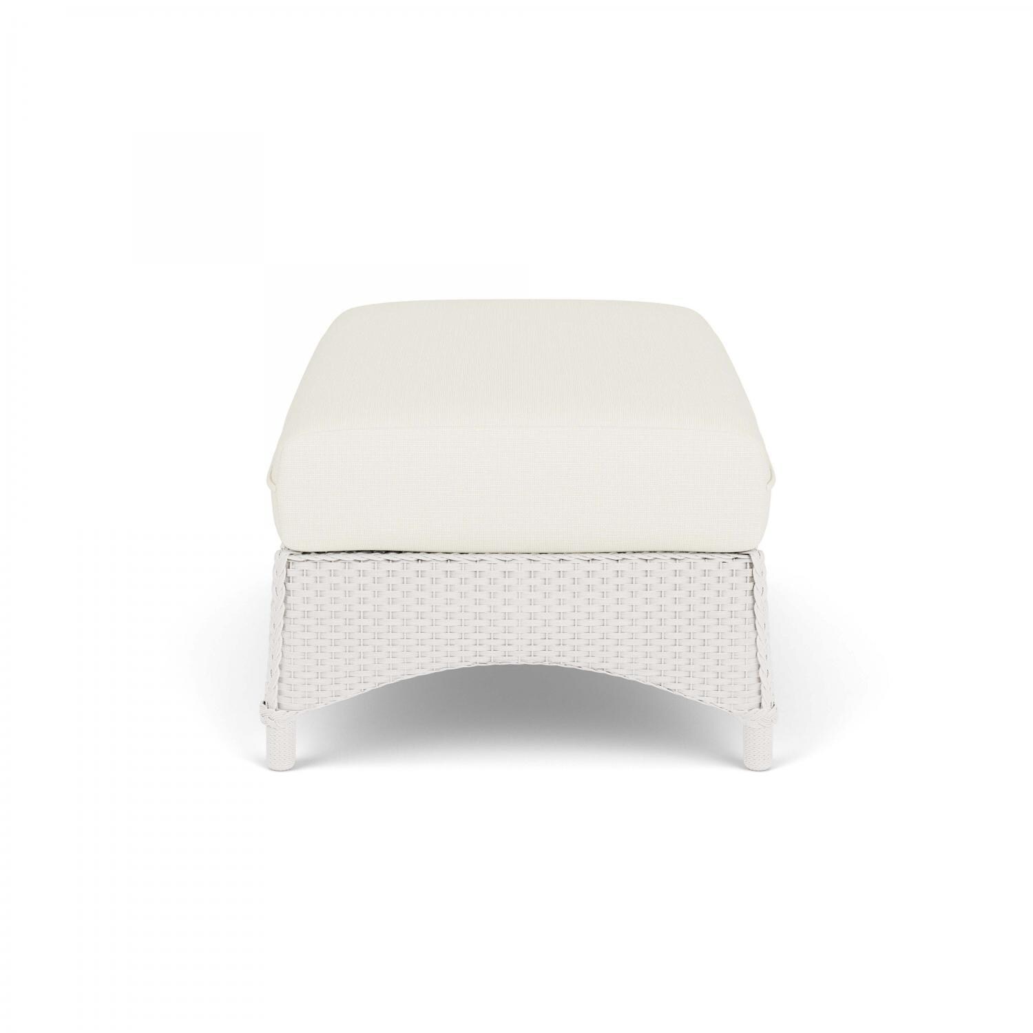 Lloyd Flanders Mandalay Large Ottoman in White Finish with Sailcloth Salt fabric - Side thumbnail