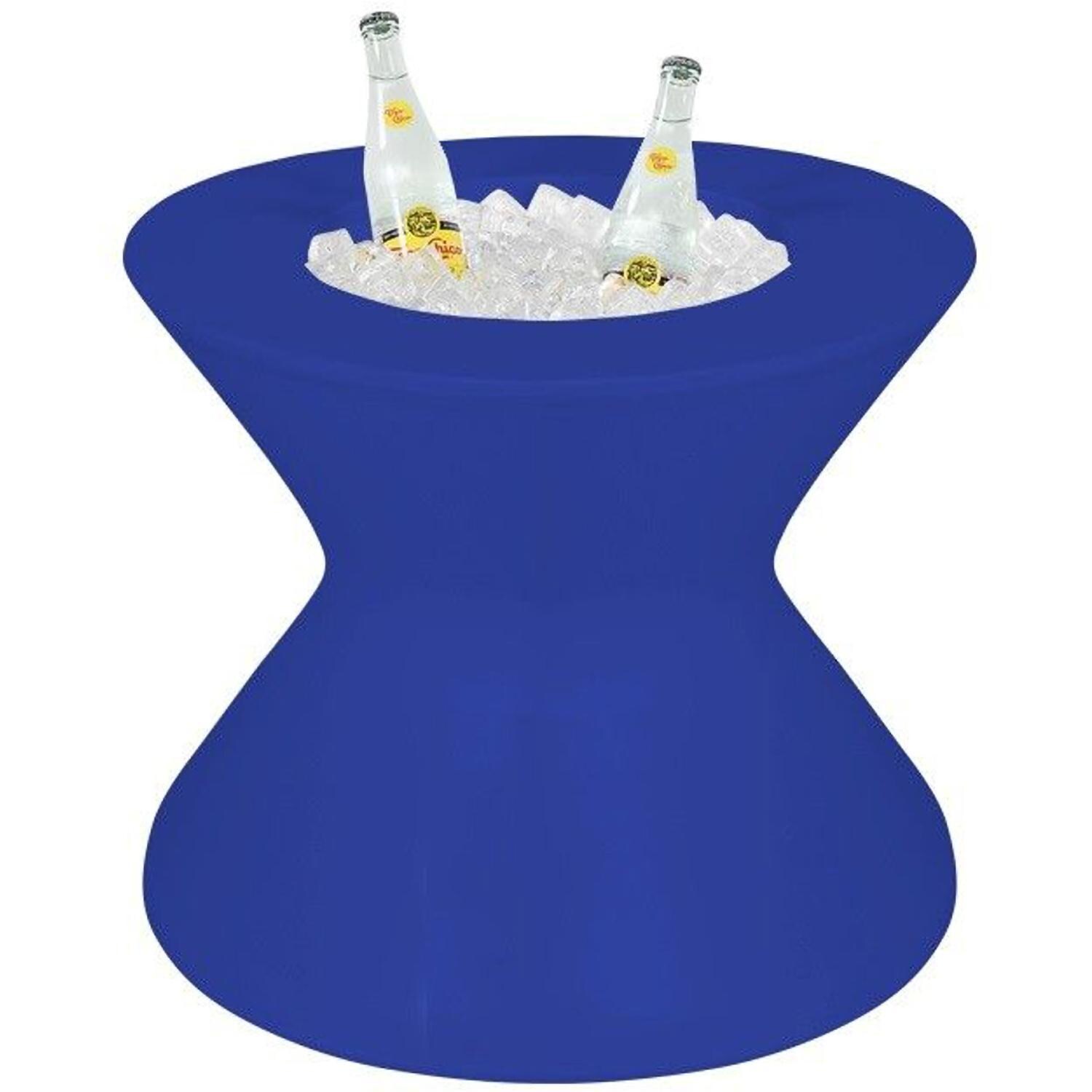 Signature 22 Inch Round Polyresin End Table w/ Ice Bucket in Dark Blue by Ledge Lounger