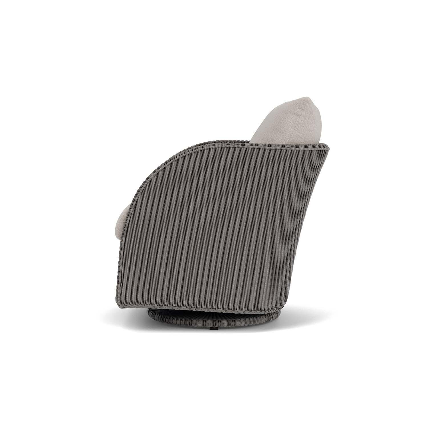 Lloyd Flanders Essence Swivel Glider Lounge Chair W/Remy Cloud Fabric - Pewter Finish - Side thumbnail