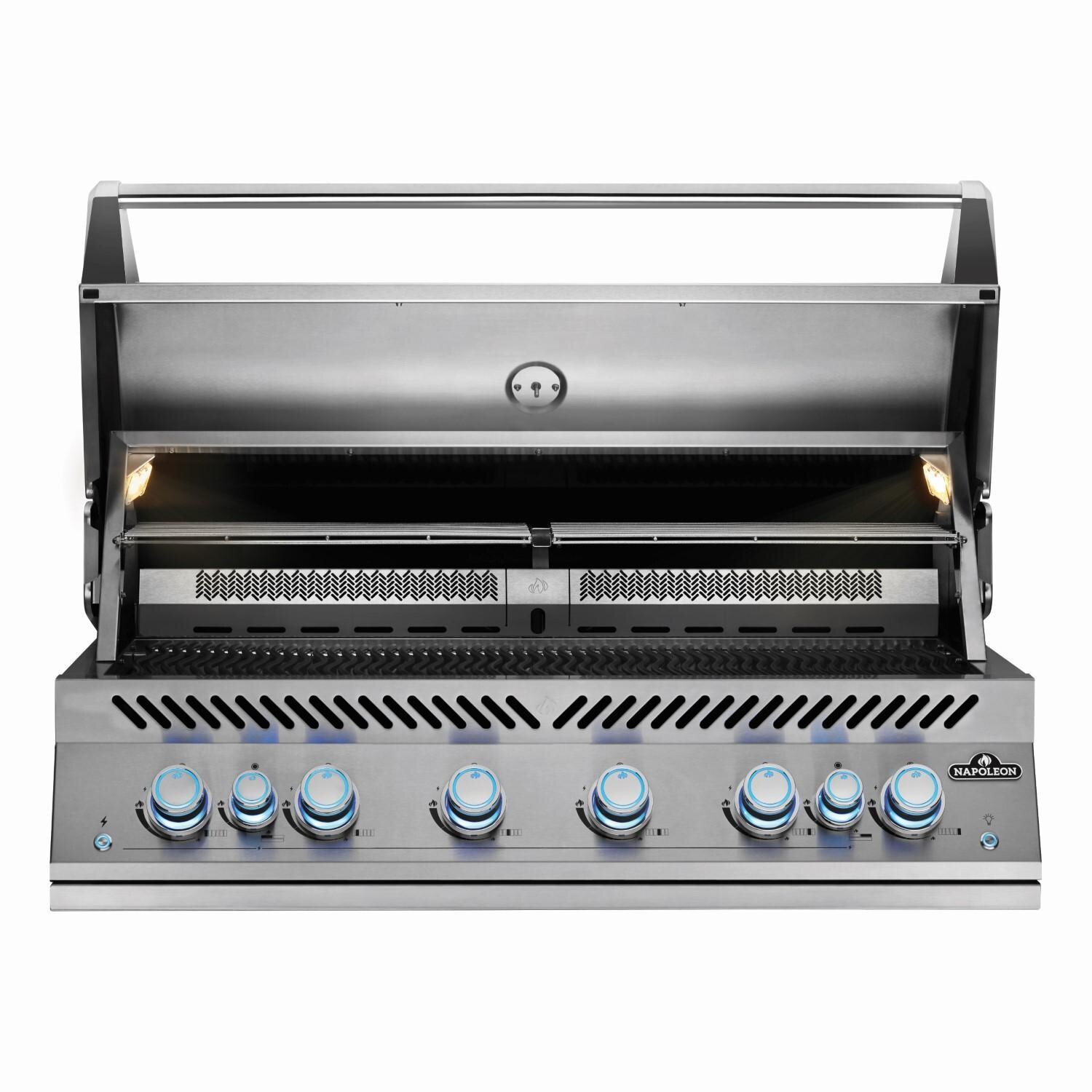 Napoleon BIG44RBNSS-1 Natural Gas Grill - Straight Open With Warming Rack - White Background thumbnail