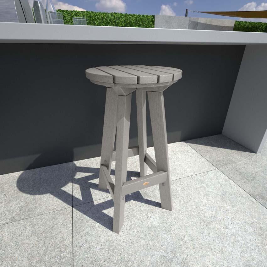 Tracewood Recycled Plastic Bar Stool in Harbor Gray by Lakeview Outdoor Designs