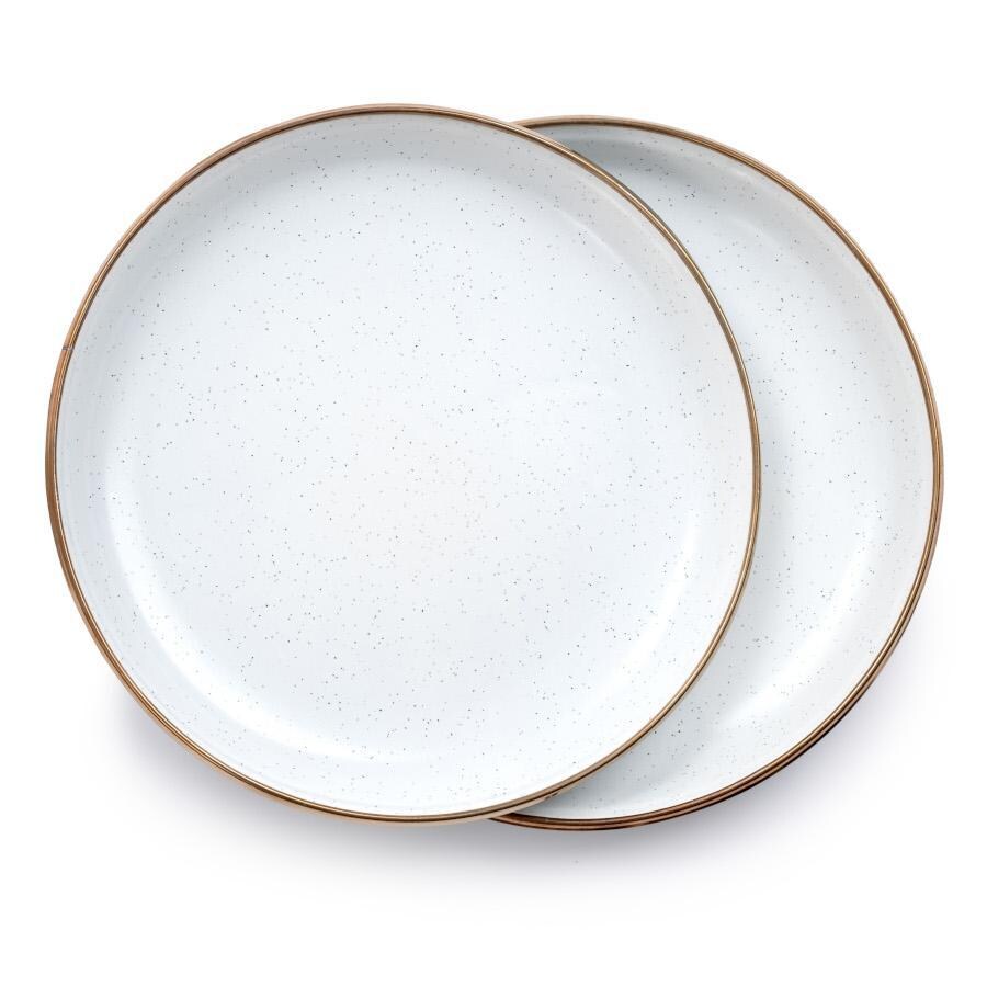 Barebones Living BND-1342 Enamel Dining Set - Eggshell - Plates - White Background thumbnail