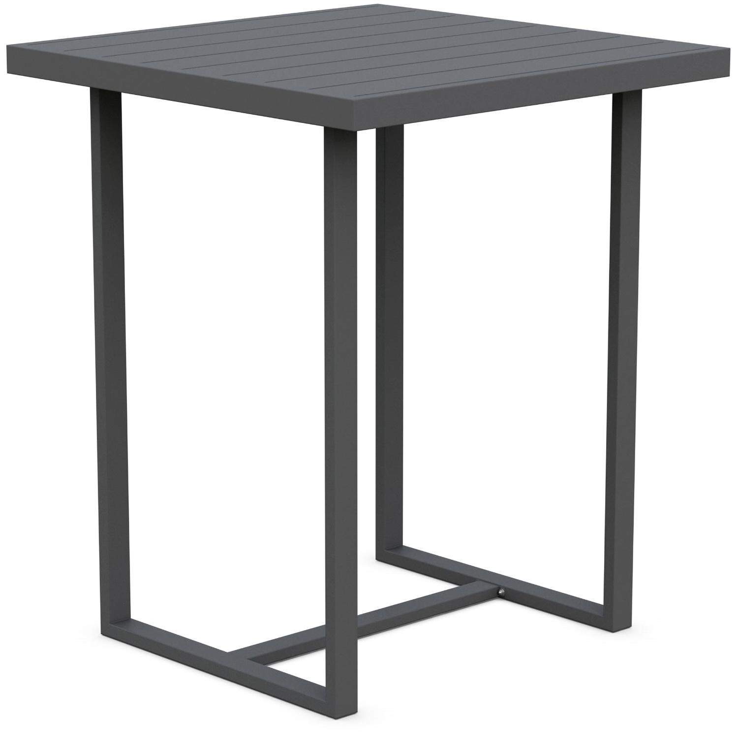 Azzurro Living Pavia 35 Inch Charcoal Aluminum Bar Table - Angled - White Background thumbnail