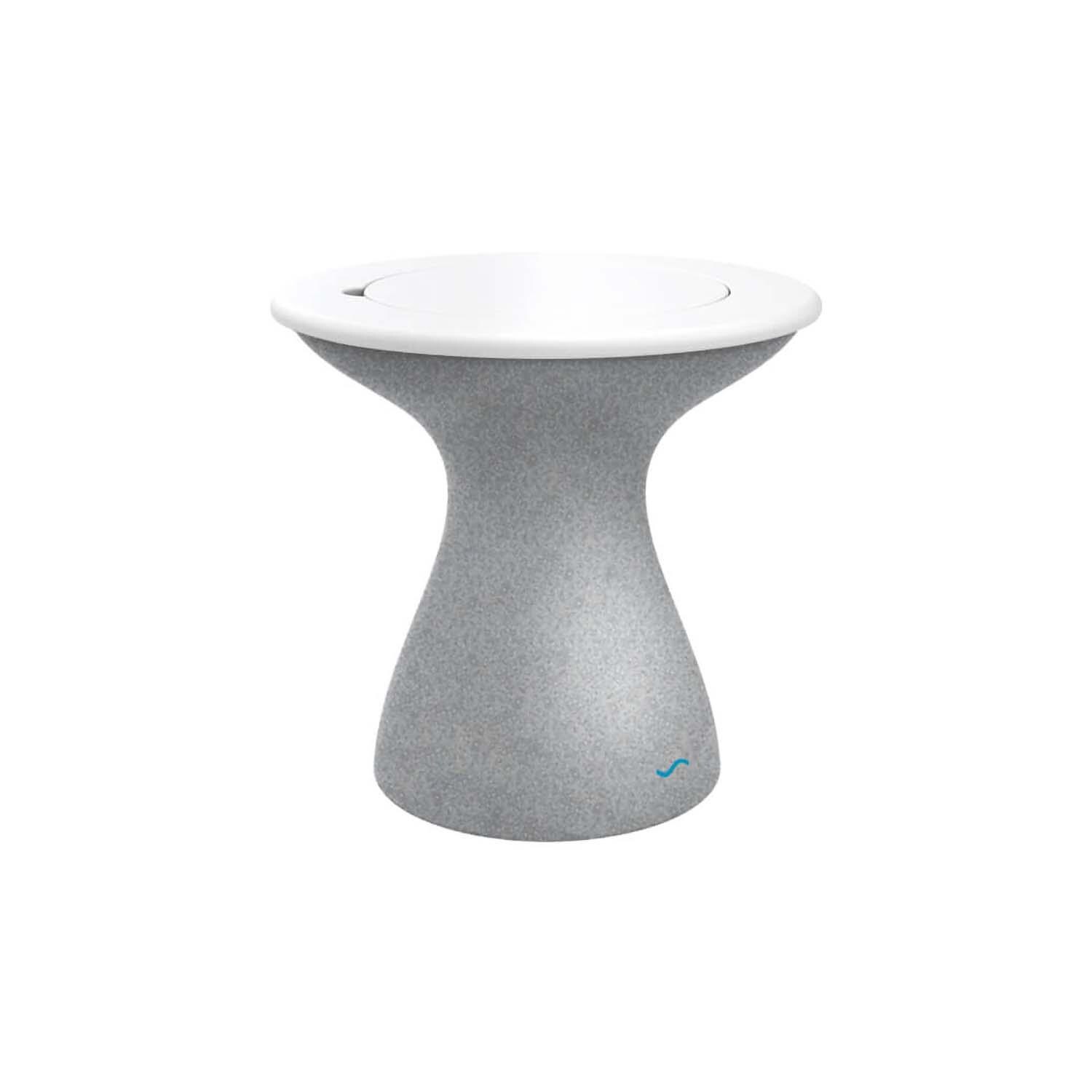 Ledge Lounger Autograph Tall Ice Bin Side Table - Granite Grey W/White Lid - White Background thumbnail