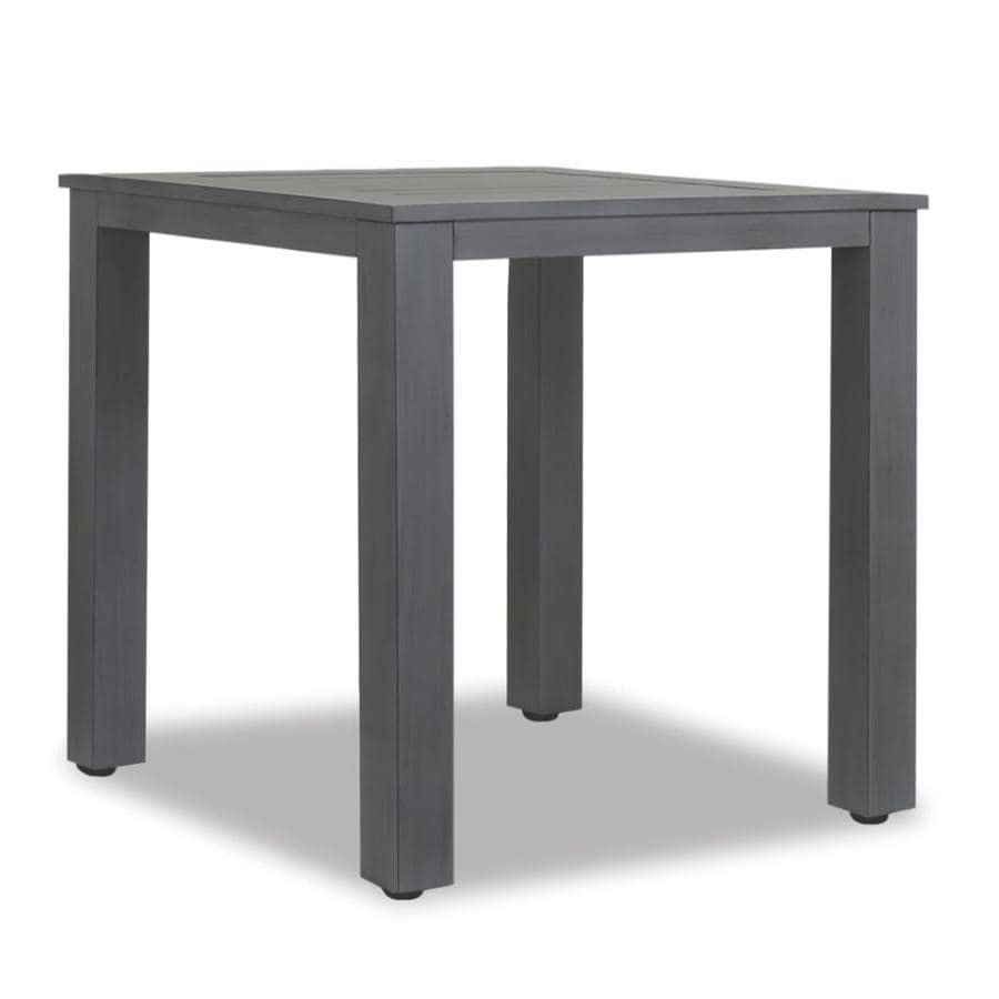Sunset West - Milano 5 Piece Olefin Rope & Aluminum Patio Bar Set W/ Pub Table & Sunbrella Echo Ash Cushions - Redondo 40-Inch Square Patio Pub Table thumbnail