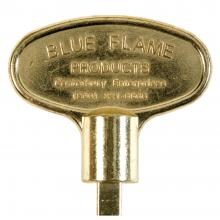 Blue Flame 3 Inch Universal Size Fireplace Key - Polished Brass image