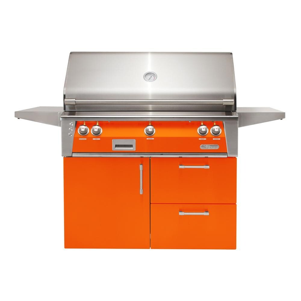 Alfresco Grills ALXE-42SZCD-NG-S2005 Alfresco ALXE 42-Inch Natural Gas Grill On Deluxe Cart With Sear Zone And Rotisserie in Luminous Orange thumbnail