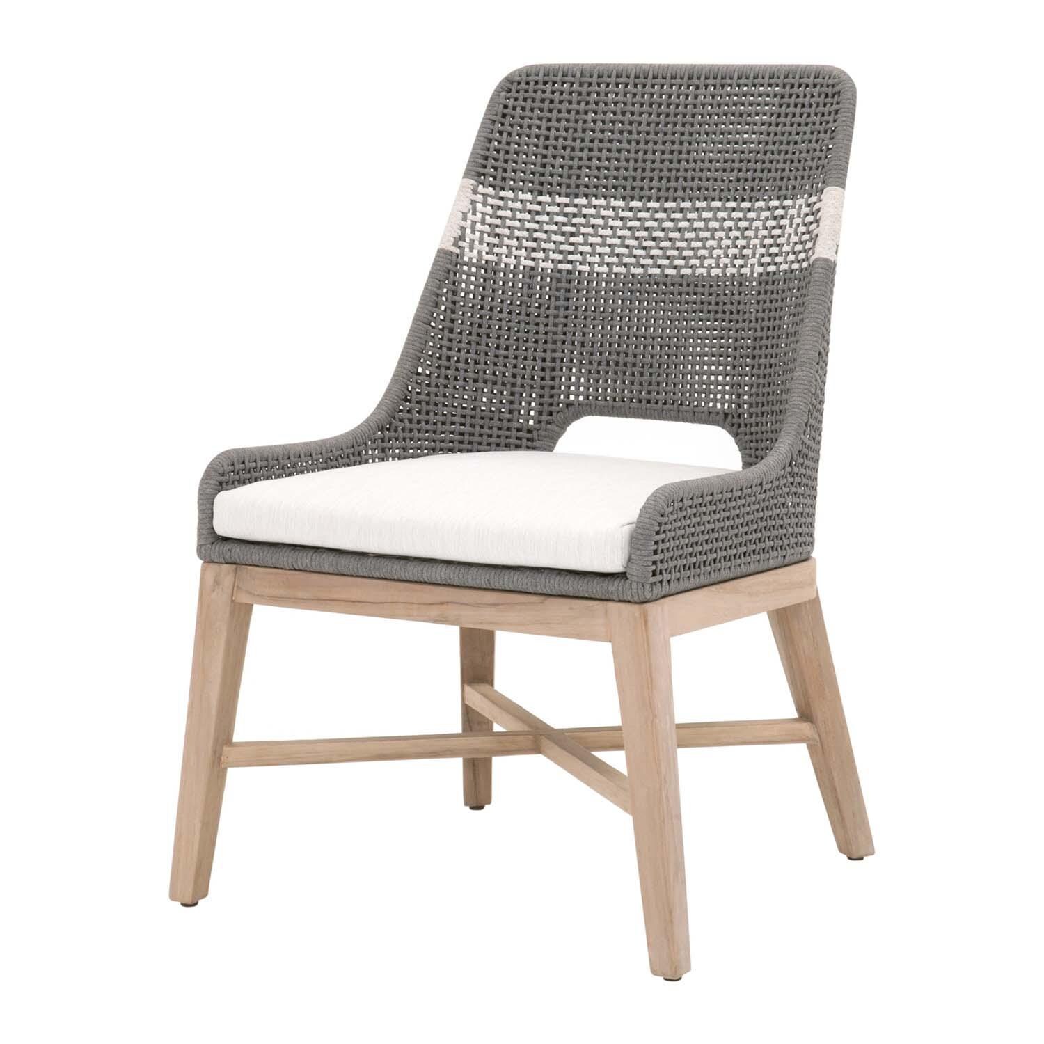 Cocoa Way Woven Rope Dining Chair in Dove - Set of 2 - By Lakeview - Angled View thumbnail