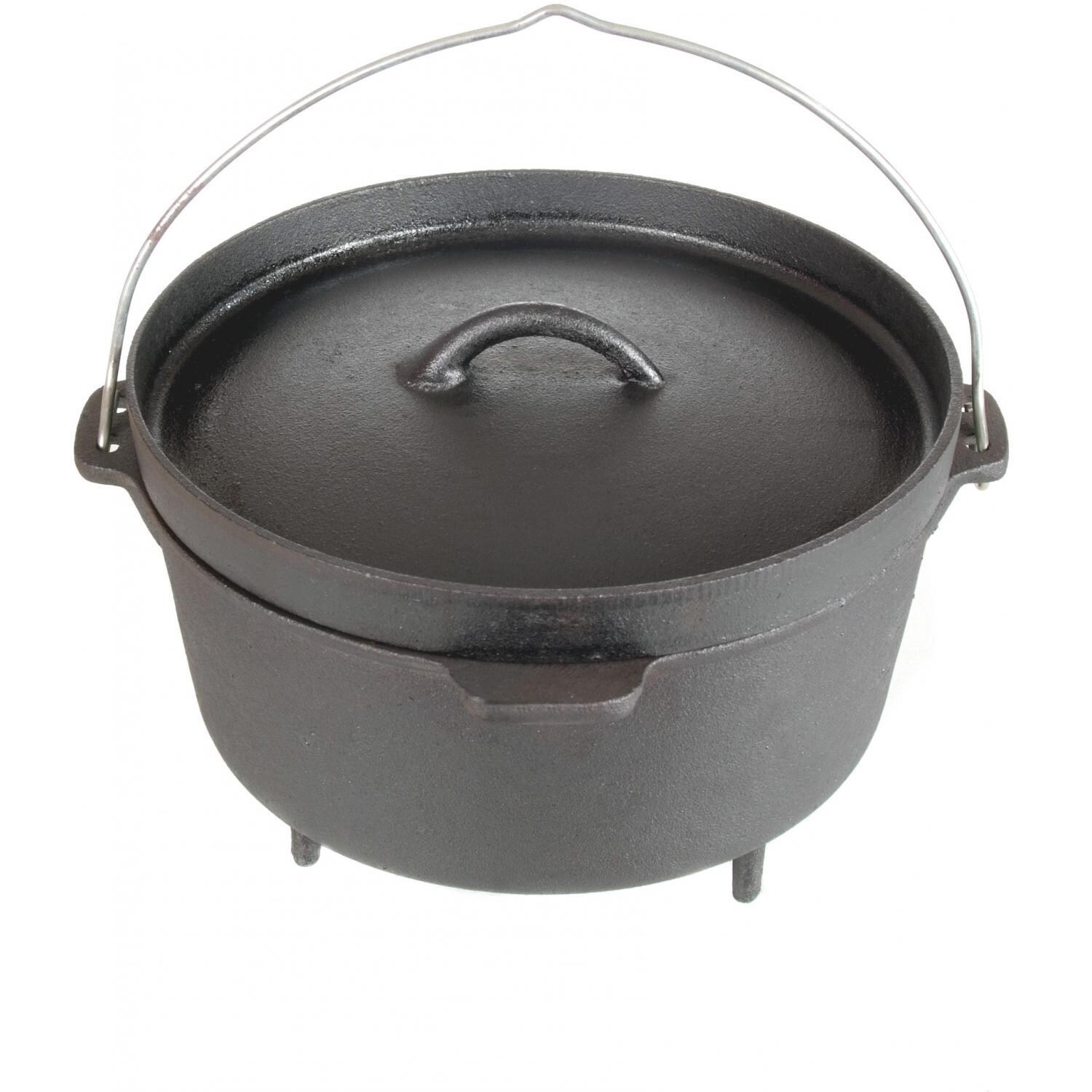 Cajun Classic 4.5-Quart Seasoned Cast Iron Camp Pot With Legs - GL10456S