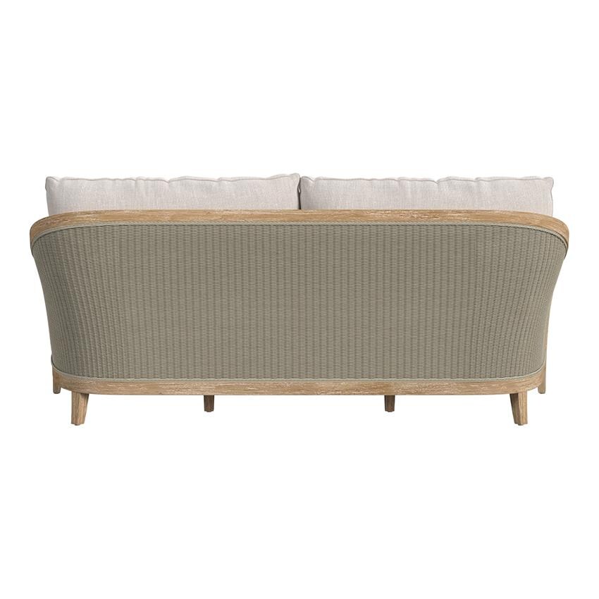 Cambria Teak Sofa in Light Wood/Canvas Canvas by Sunset West - Rear - White Background thumbnail