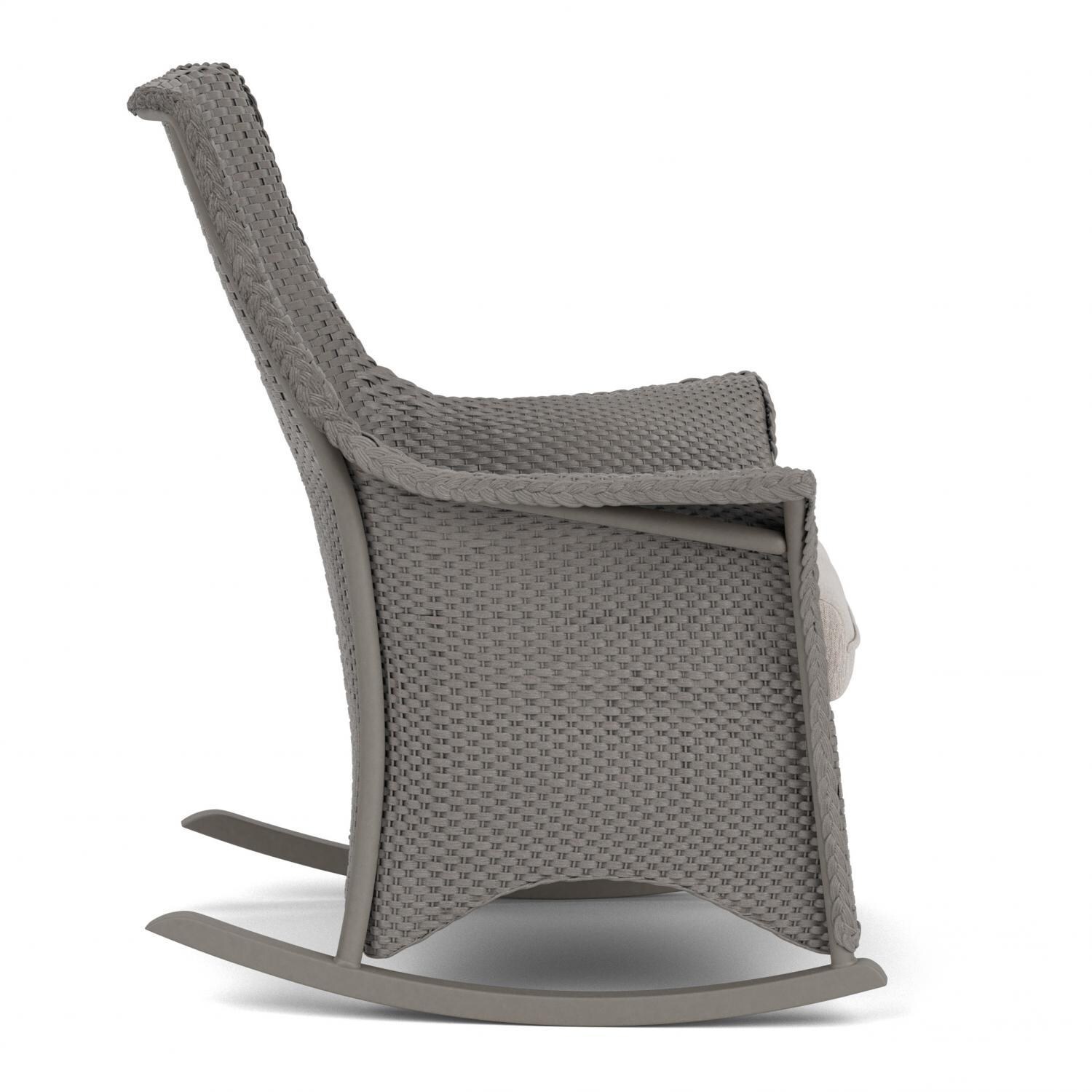 Lloyd Flanders Mandalay Porch Rocker in Pewter Finish with Remy Cloud fabric - Side thumbnail