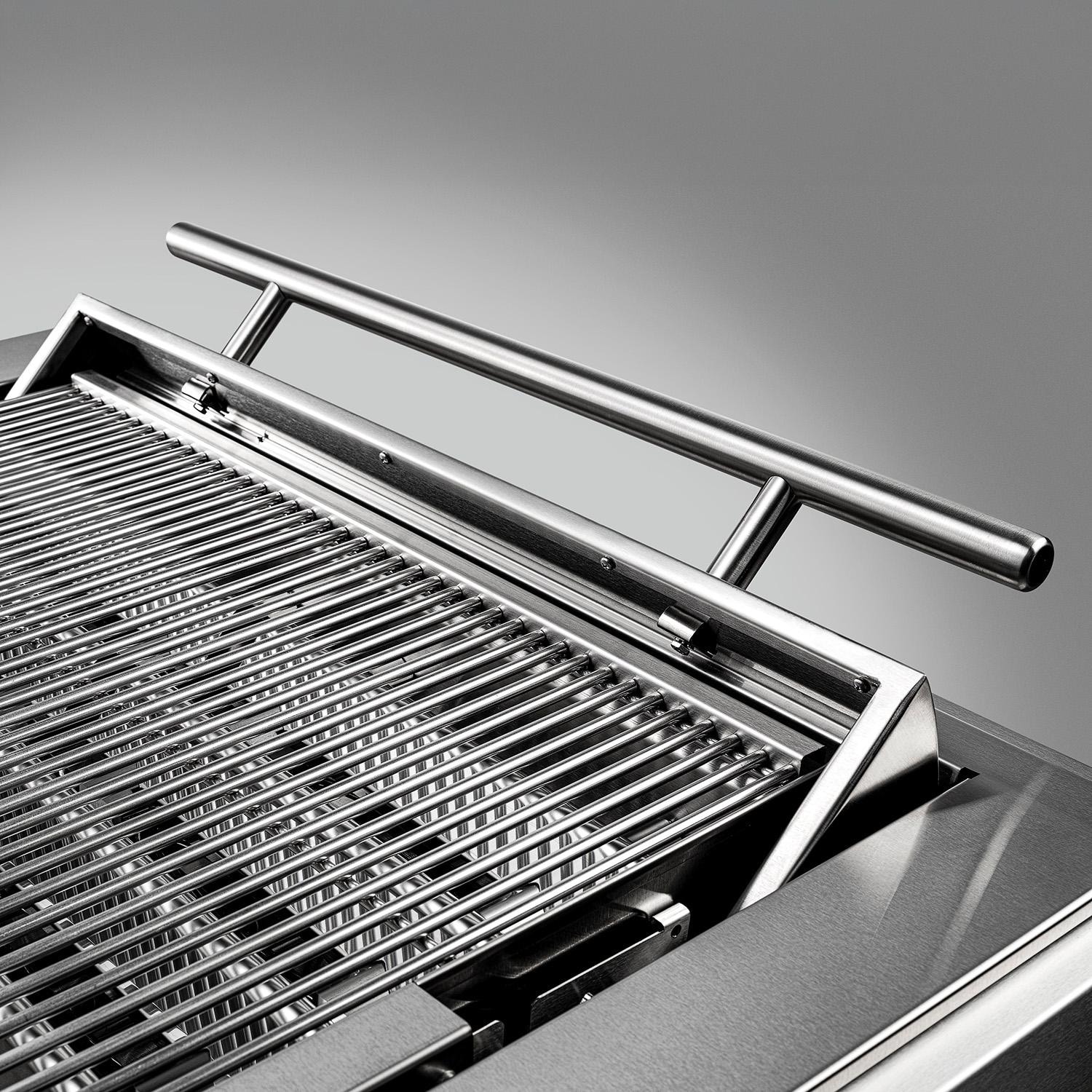 Caliber CRG-48BN00-A-H05 48-in Natural Gas Built-In Rockwell Grill - Pewter Hardware - Vanishing Lid - Detail thumbnail