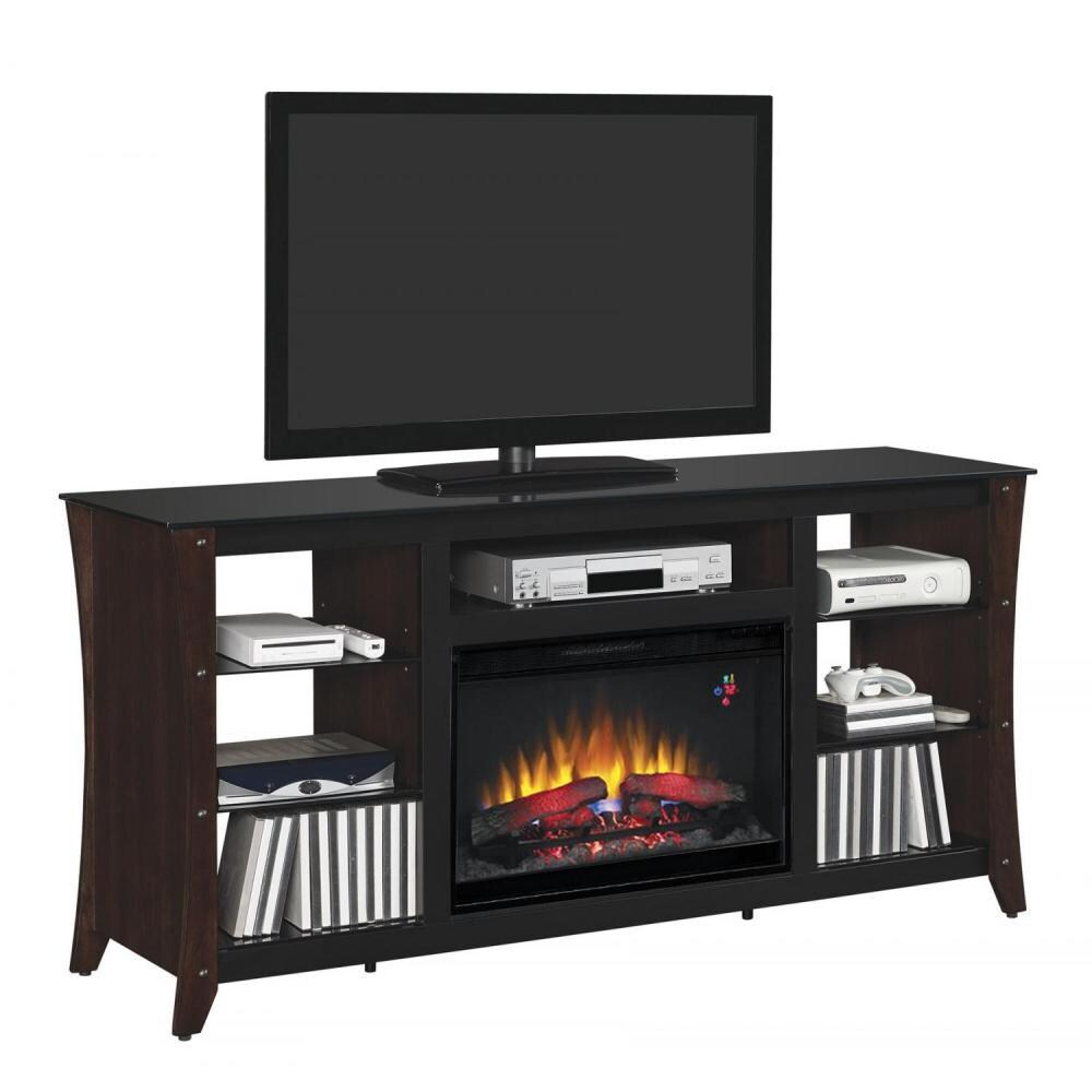 ClassicFlame Marlin 76-Inch Electric Fireplace Media Console With  Traditional Log Set - Midnight Cherry - 26EF031GRP : BBQGuys