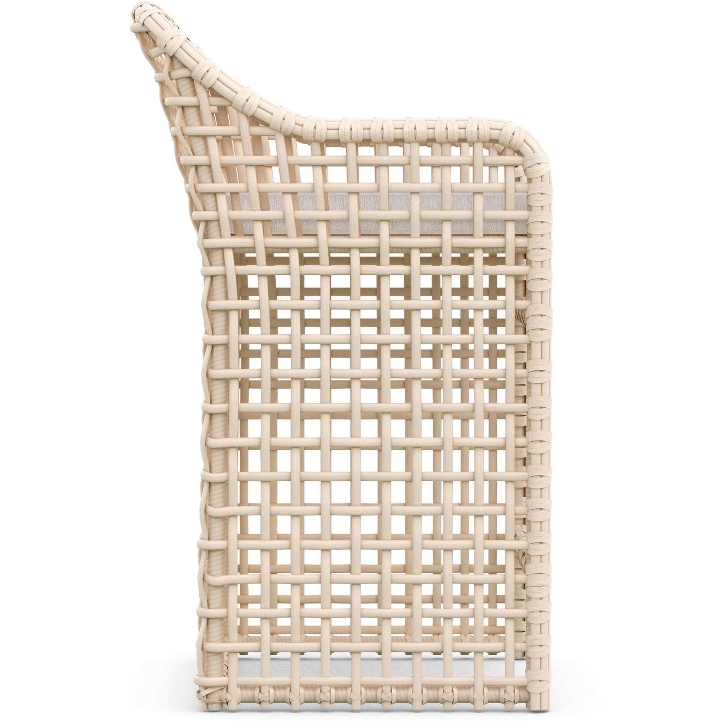 Azzurro Living Kiawah Wicker Bar Stool in Almond/Cloud - Side - White Background thumbnail
