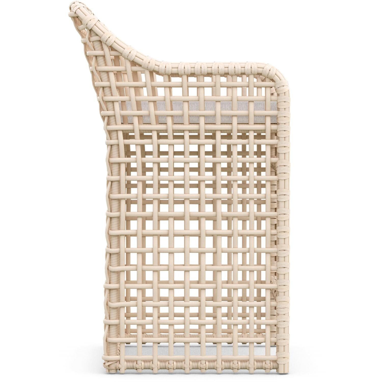 Azzurro Living Kiawah Wicker Bar Stool in Almond/Cloud - Side - White Background thumbnail