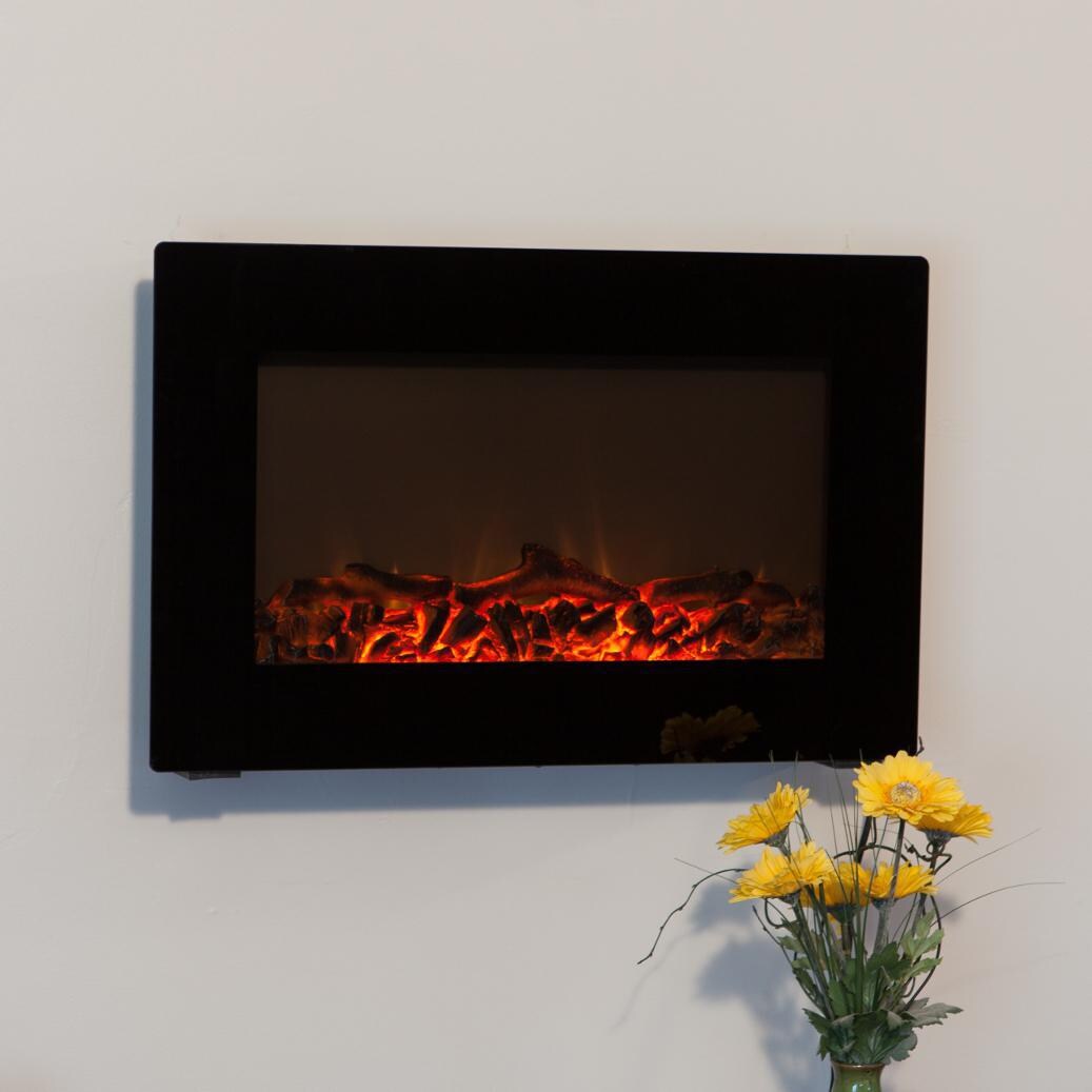 Fire Sense 31-Inch Wall Mount Electric Fireplace - Black - 60757