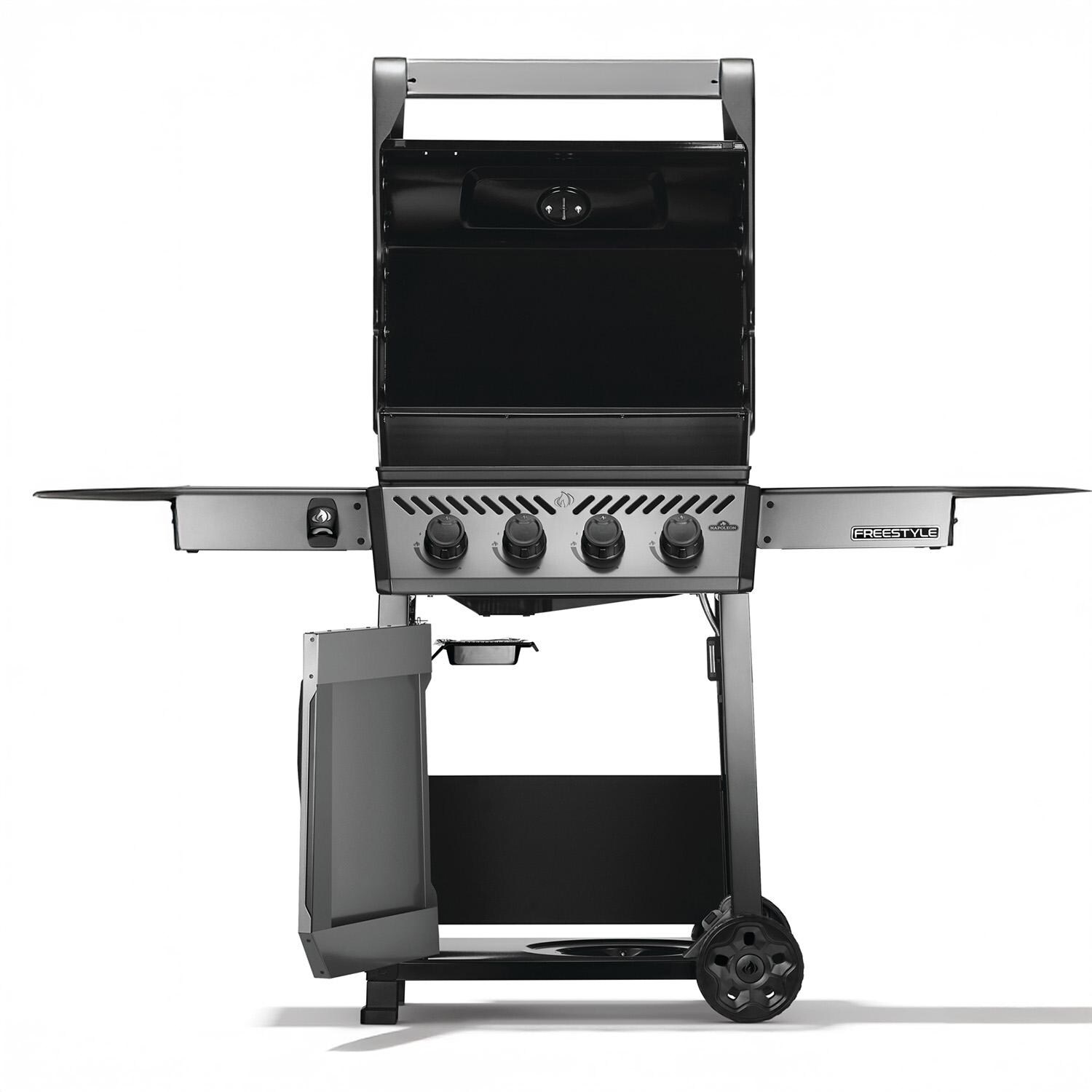 Napoleon F425DNGT Freestyle 425 4 Burner Natural Gas Grill - Graphite Grey - Open - White Background thumbnail