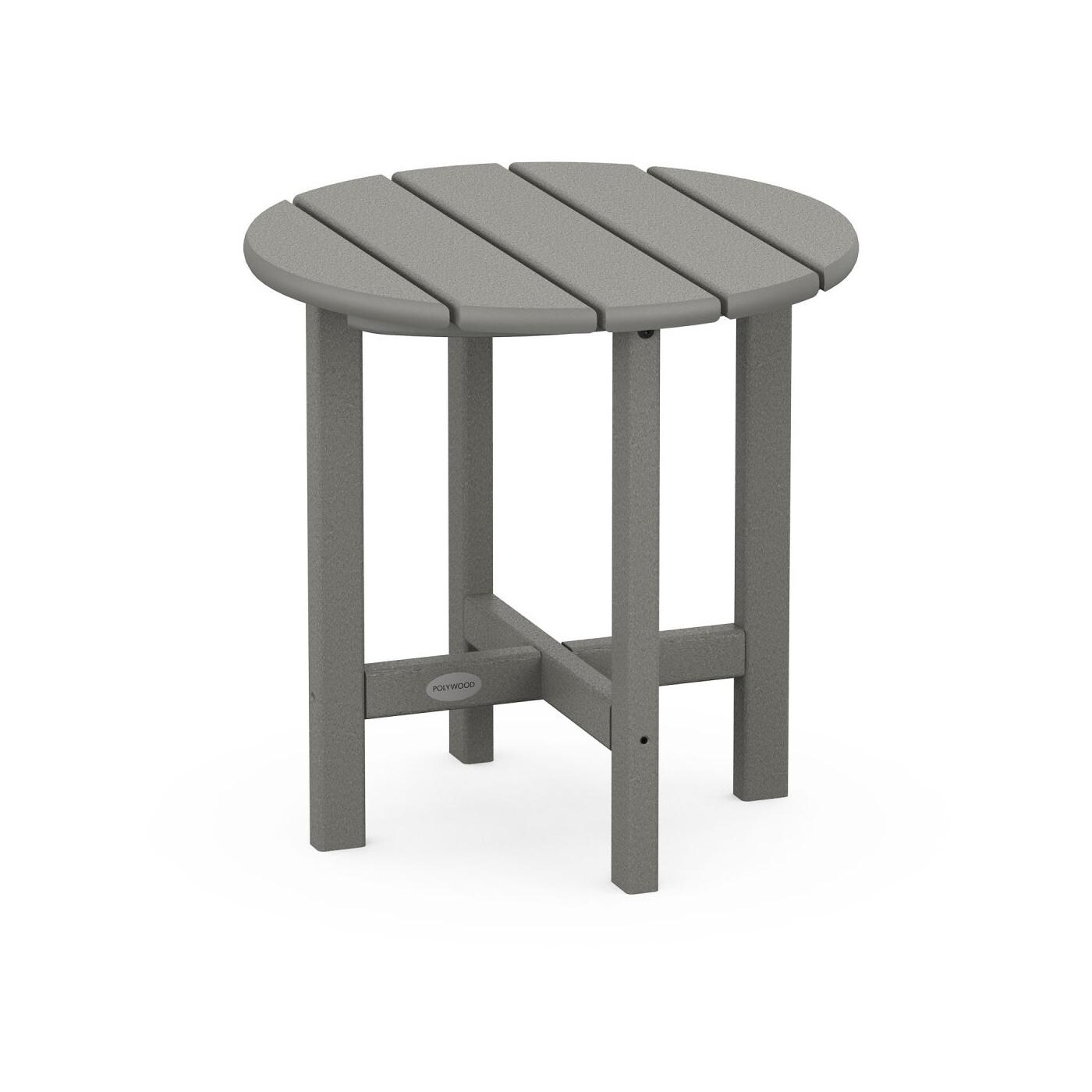 18 Inch Round Recycled Plastic End Table in Slate Gray by POLYWOOD