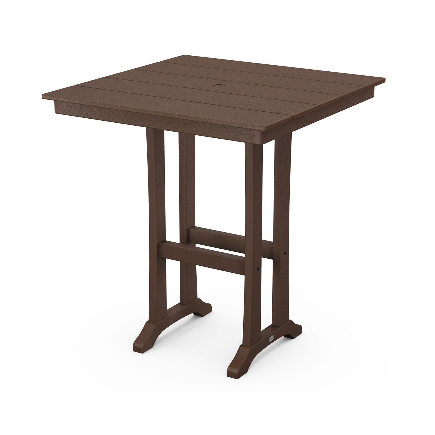 POLYWOOD 37-Inch Farmhouse Trestle Bar Table - Mahogany thumbnail