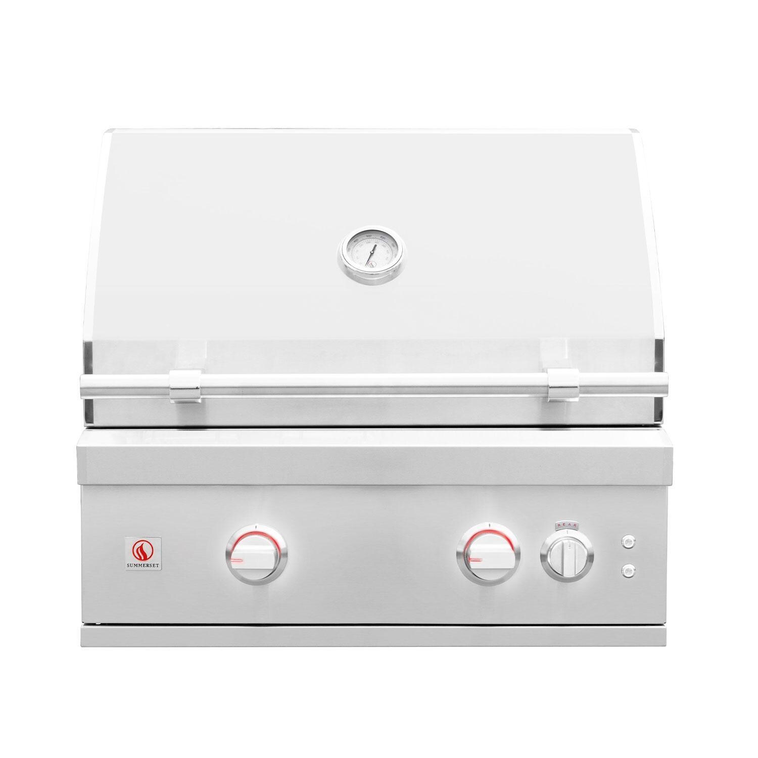 Summerset QST30-LP Quest 30-in 2 Burner Built-In Propane Gas Grill w/ Rear Infrared Burner, Rotisserie Kit, & Drop-In Griddle Plate - Display - White Background thumbnail