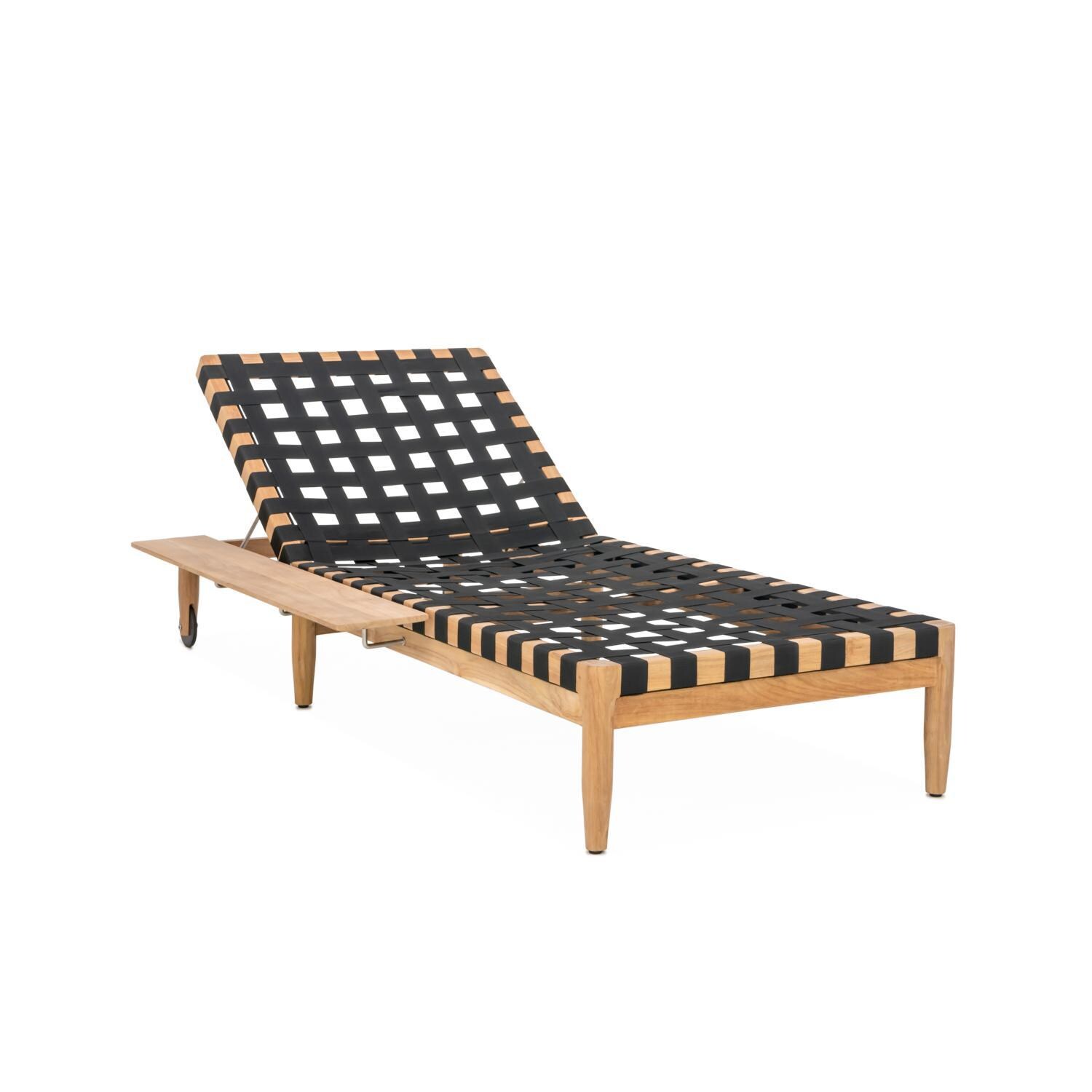Teak + Table Ibiza Chaise Lounge in Granite - Frame - White Background thumbnail
