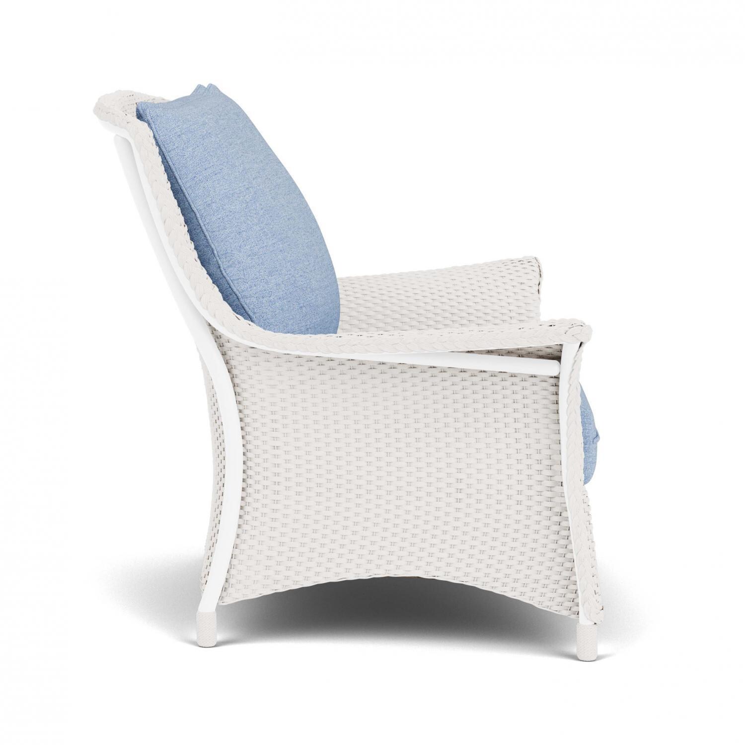 Lloyd Flanders Mandalay Chair and a Half in White Finish with Demo Skyway Fabric - Side thumbnail