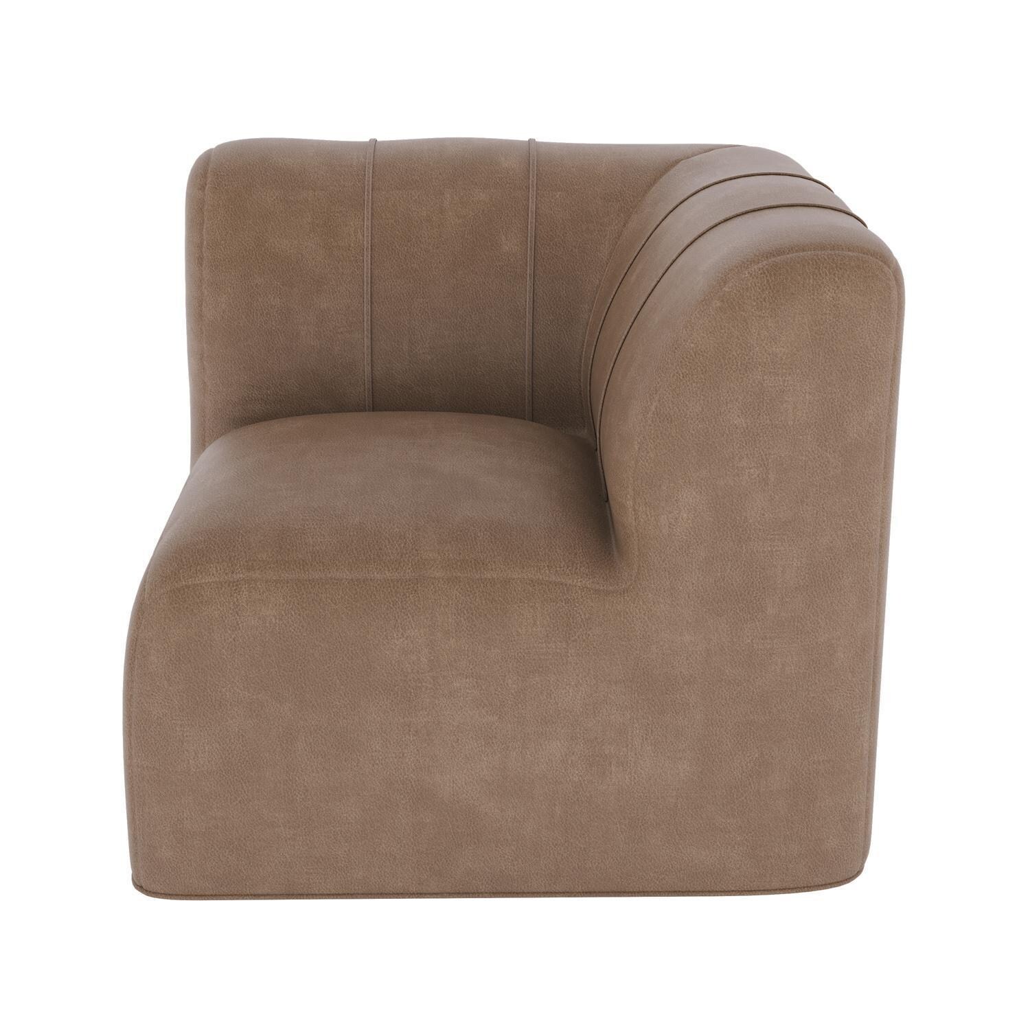 Lakeview NC2001-SECT-8PC-ULBRN Pine Valley 8 Pc Recycled Plastic Sectional Seating Set in Brown/Brown Ultra Leather - Corner 2 - White Background thumbnail